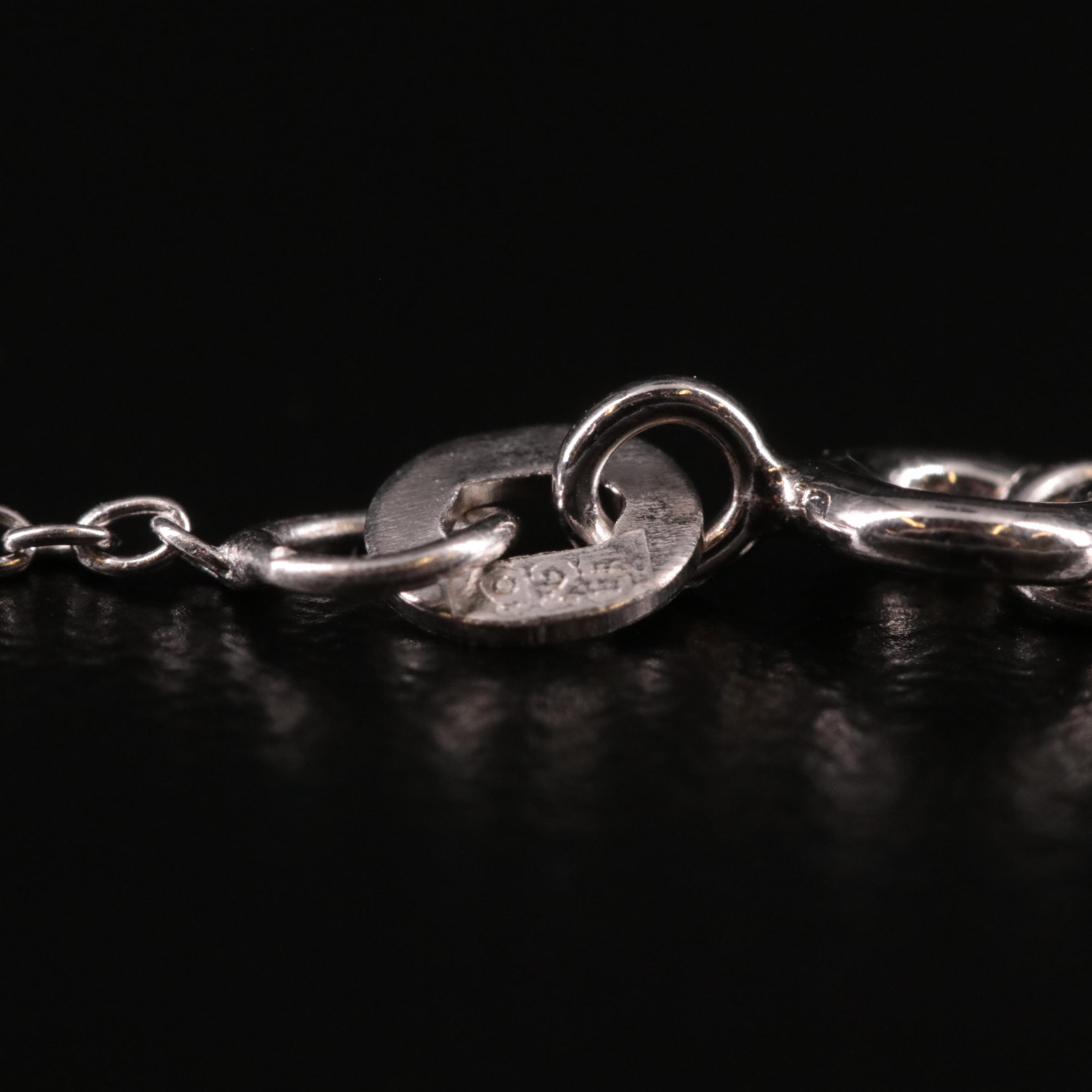 Sterling, Chalcedony and Cubic Zirconia Drop Pendant Necklace