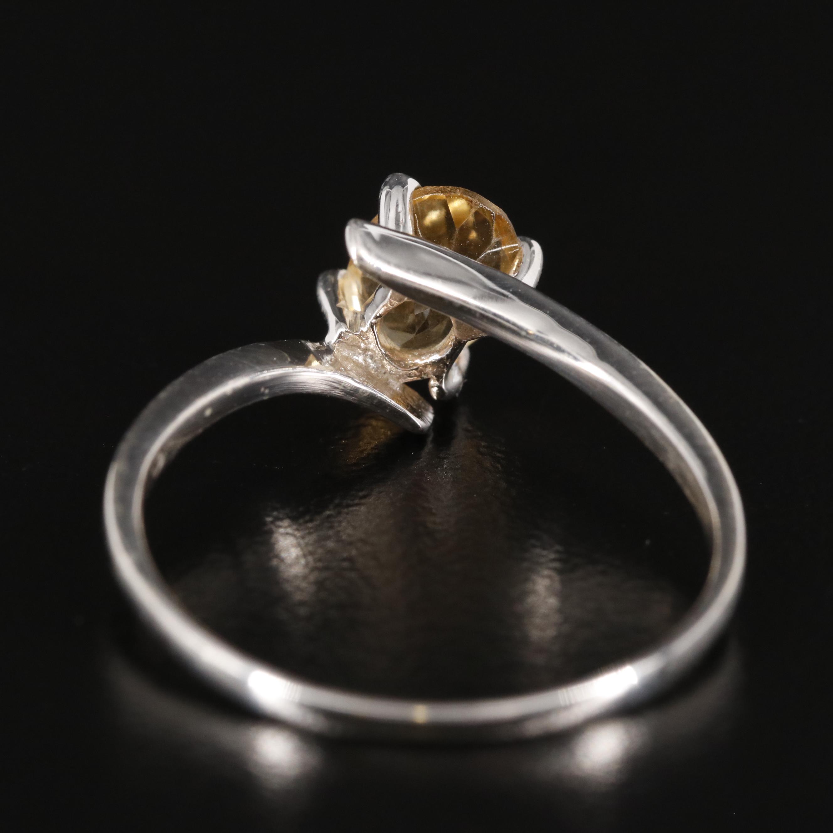 Sterling and Citrine Solitaire Ring