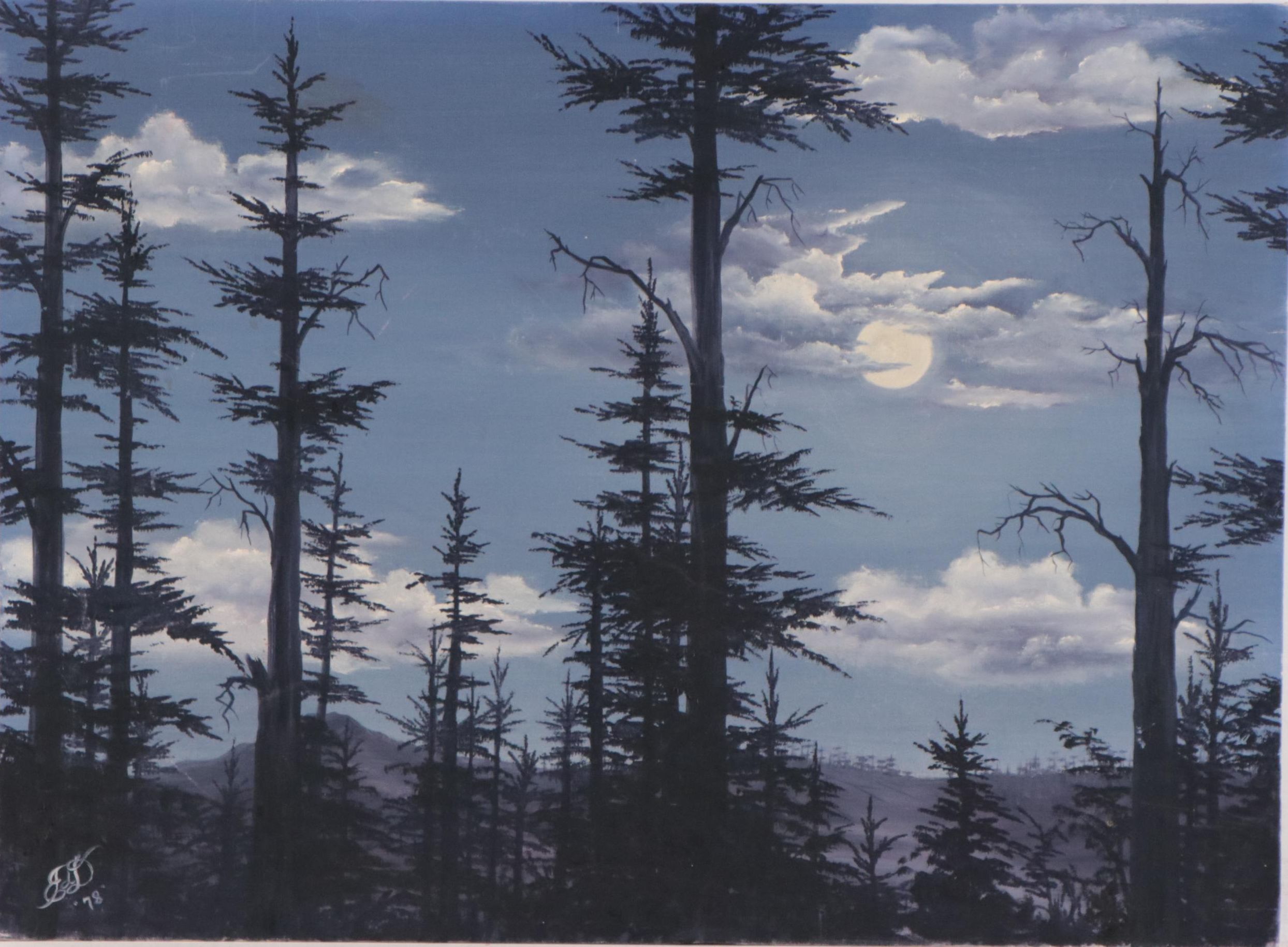 Ethel D. Dalton Landscape Oil Painting, 1978