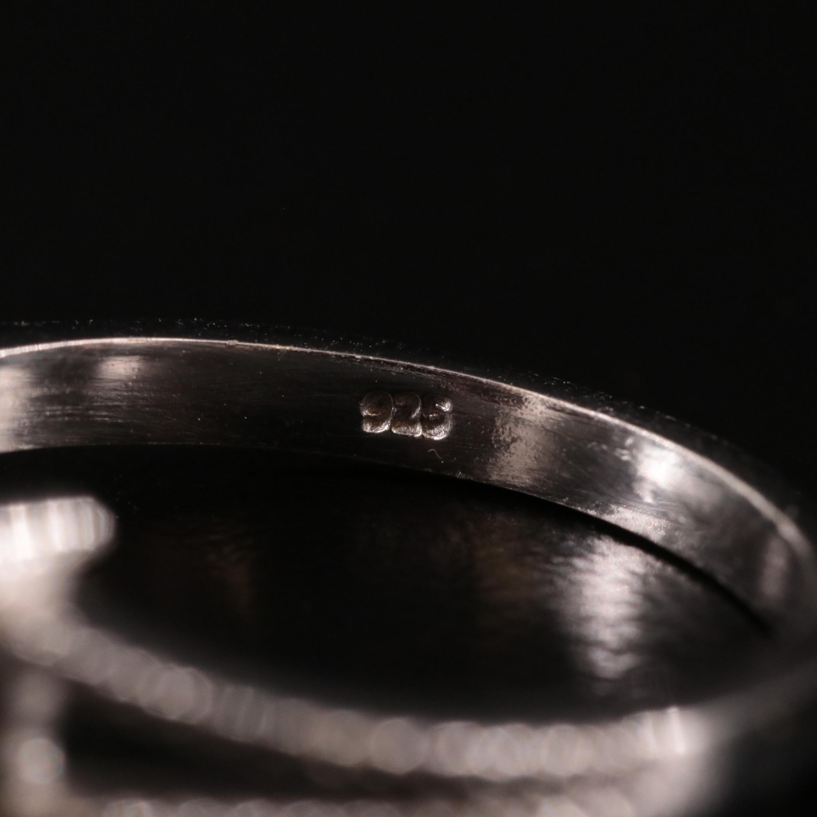 Sterling, Smoky Quartz and Diamond Ring