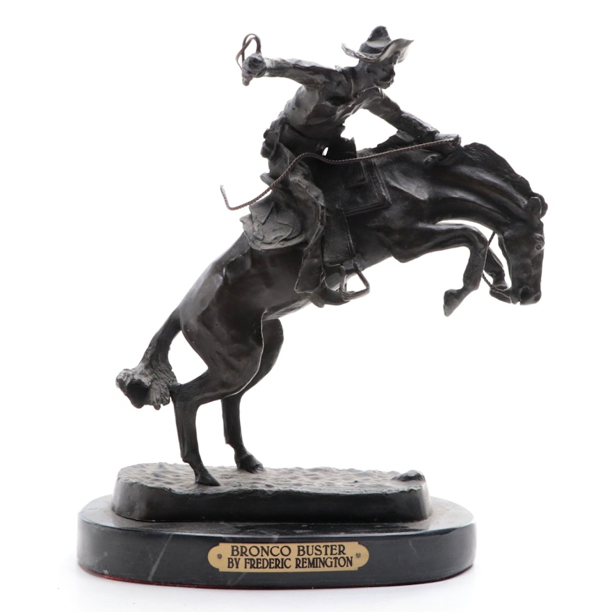 Bronze Sculpture After Frederic Remington "The Bronco Buster"