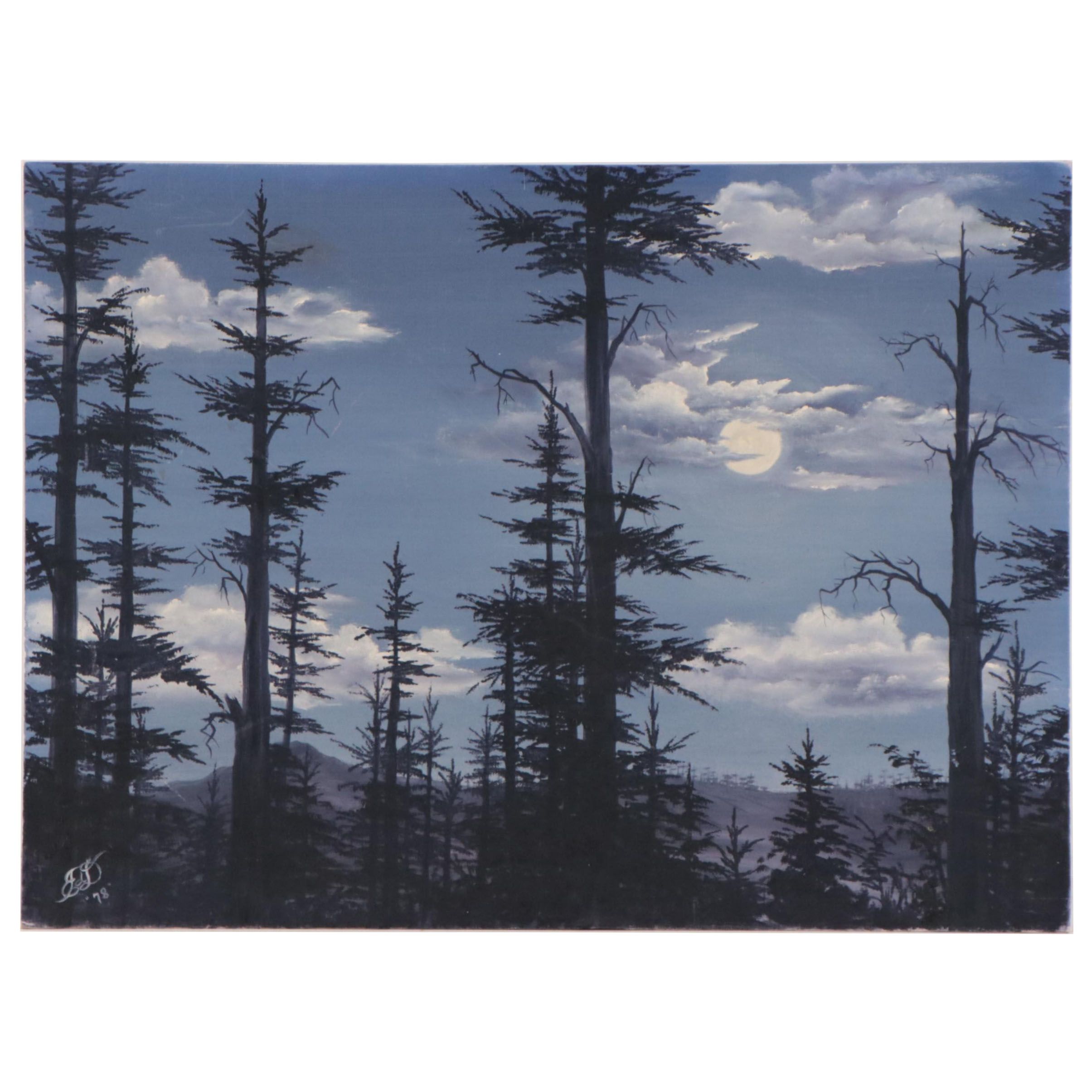 Ethel D. Dalton Landscape Oil Painting, 1978