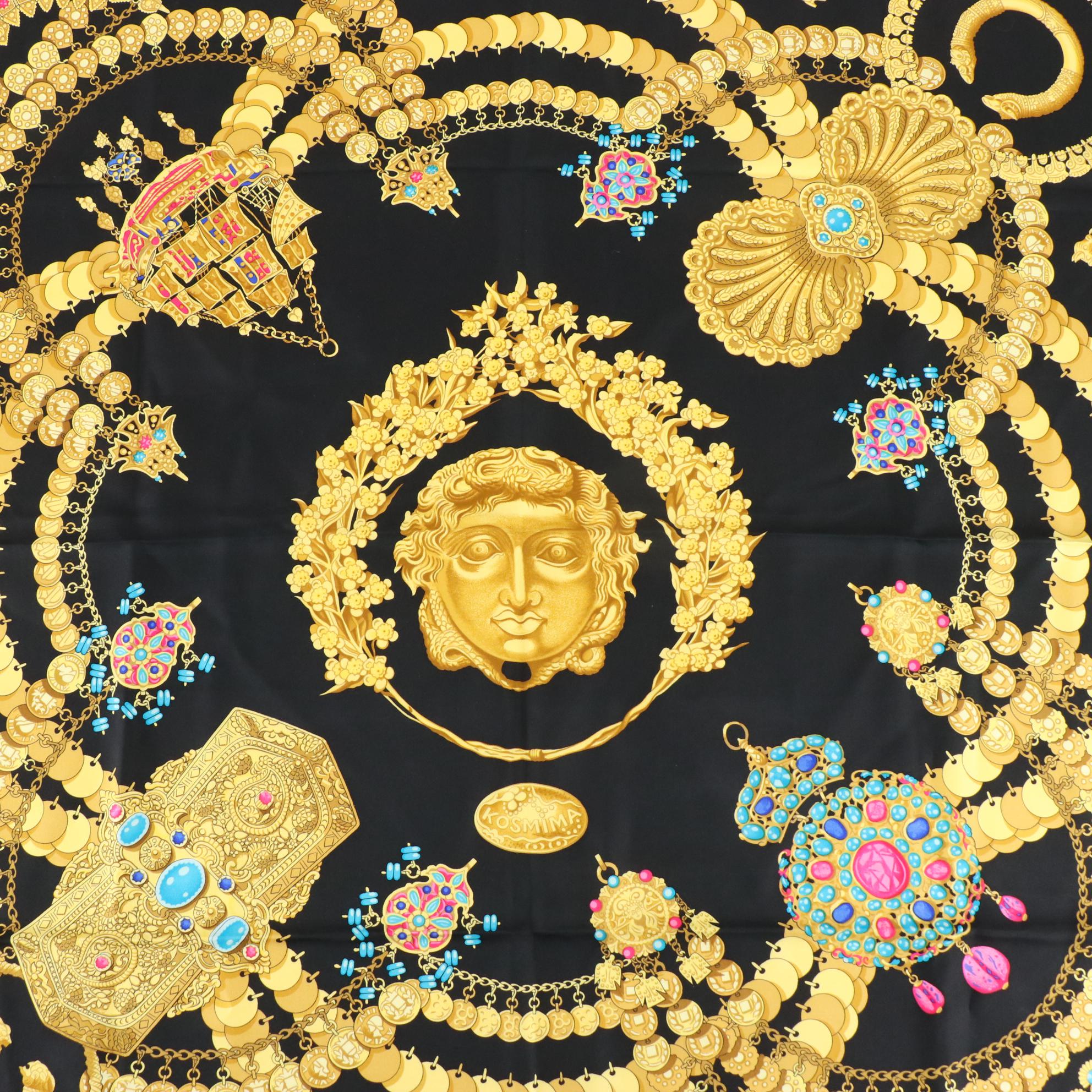 Hermès "Kosmima" Scarf 90 in Silk Twill