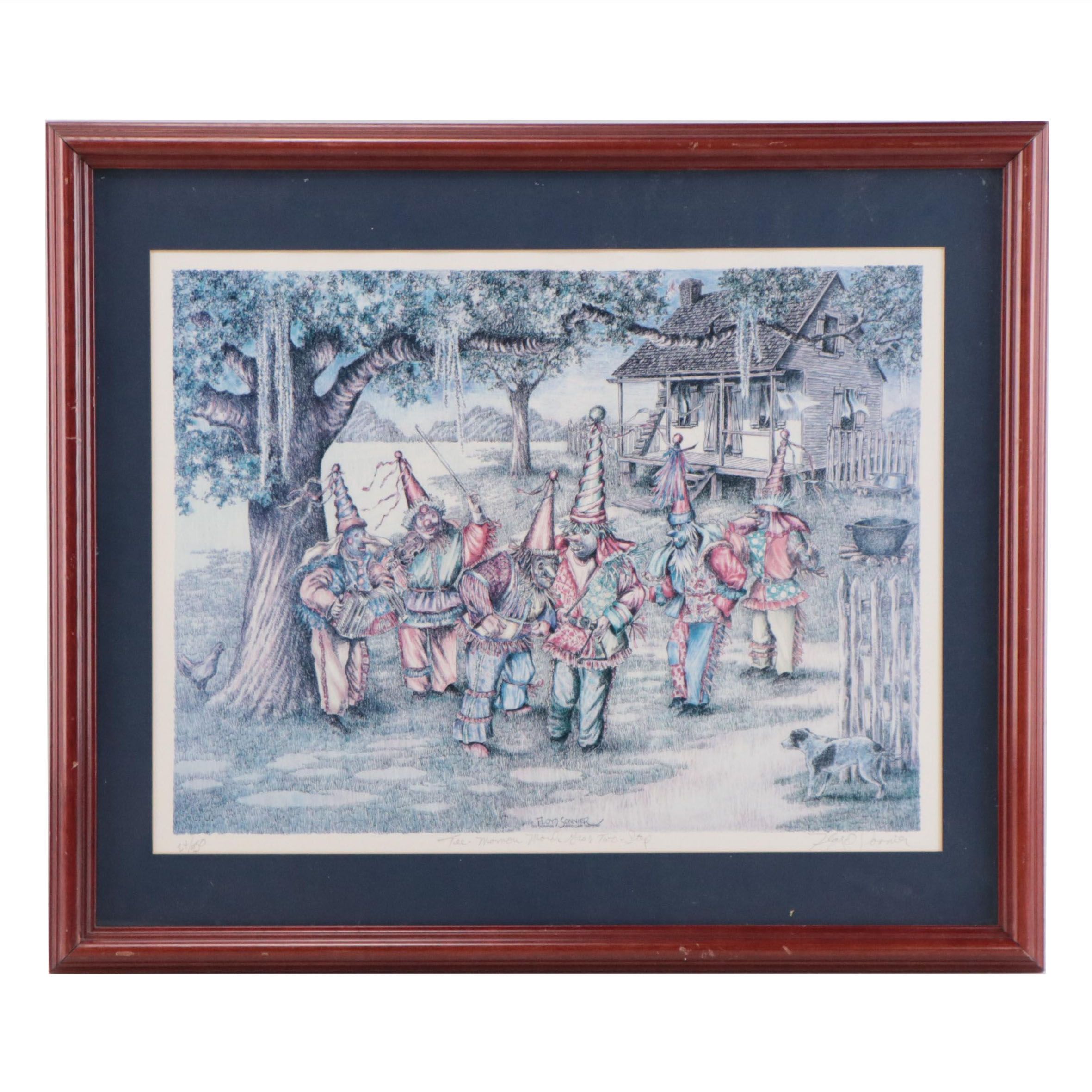 Floyd Sonnier Offset Lithograph "Tee-Mamou Mardi Gras Two-Step"