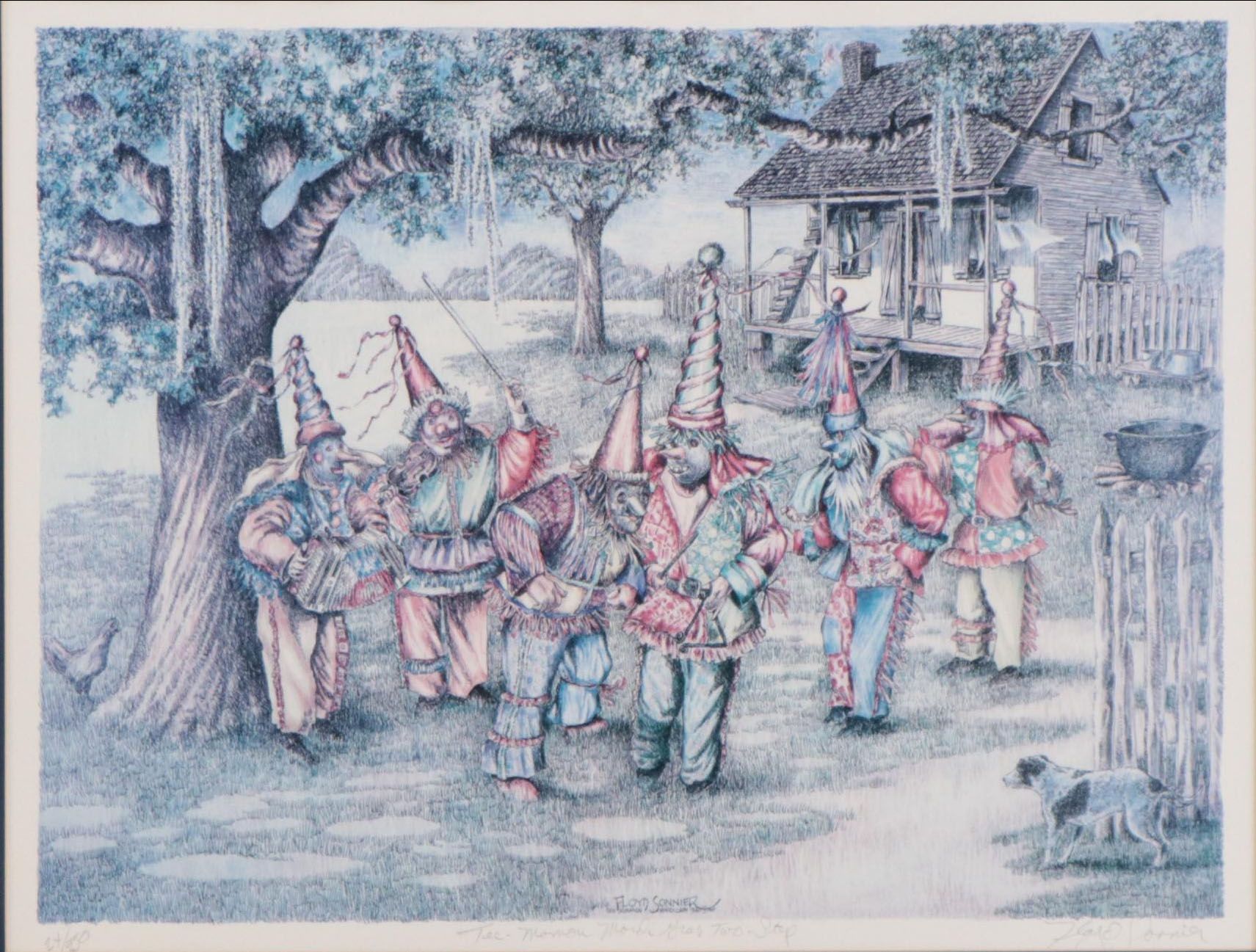Floyd Sonnier Offset Lithograph "Tee-Mamou Mardi Gras Two-Step"