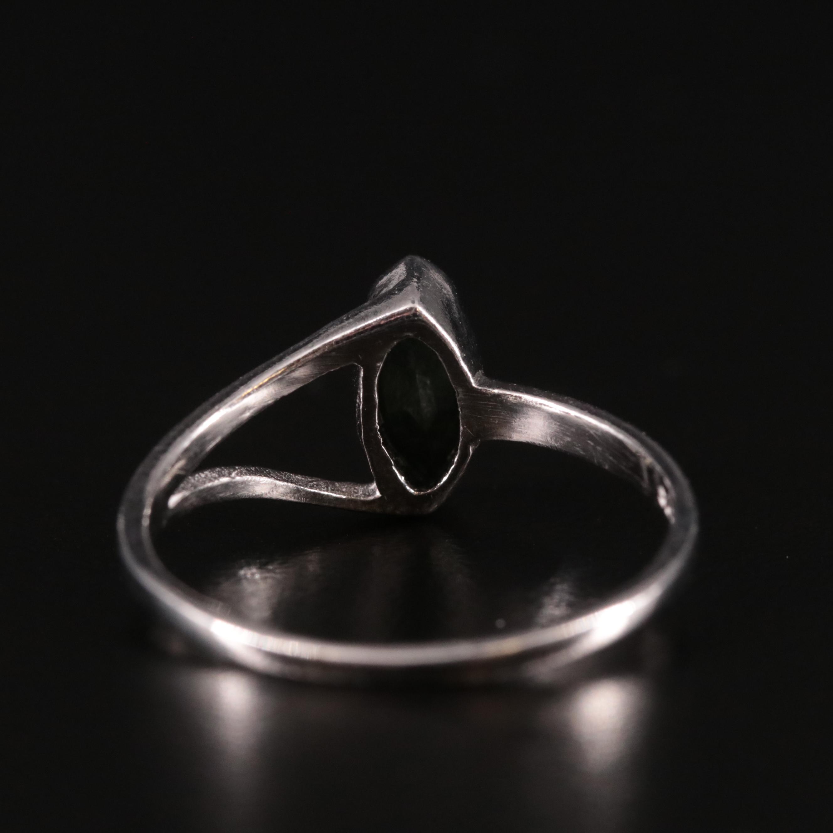 Sterling and Sapphire Solitaire Ring