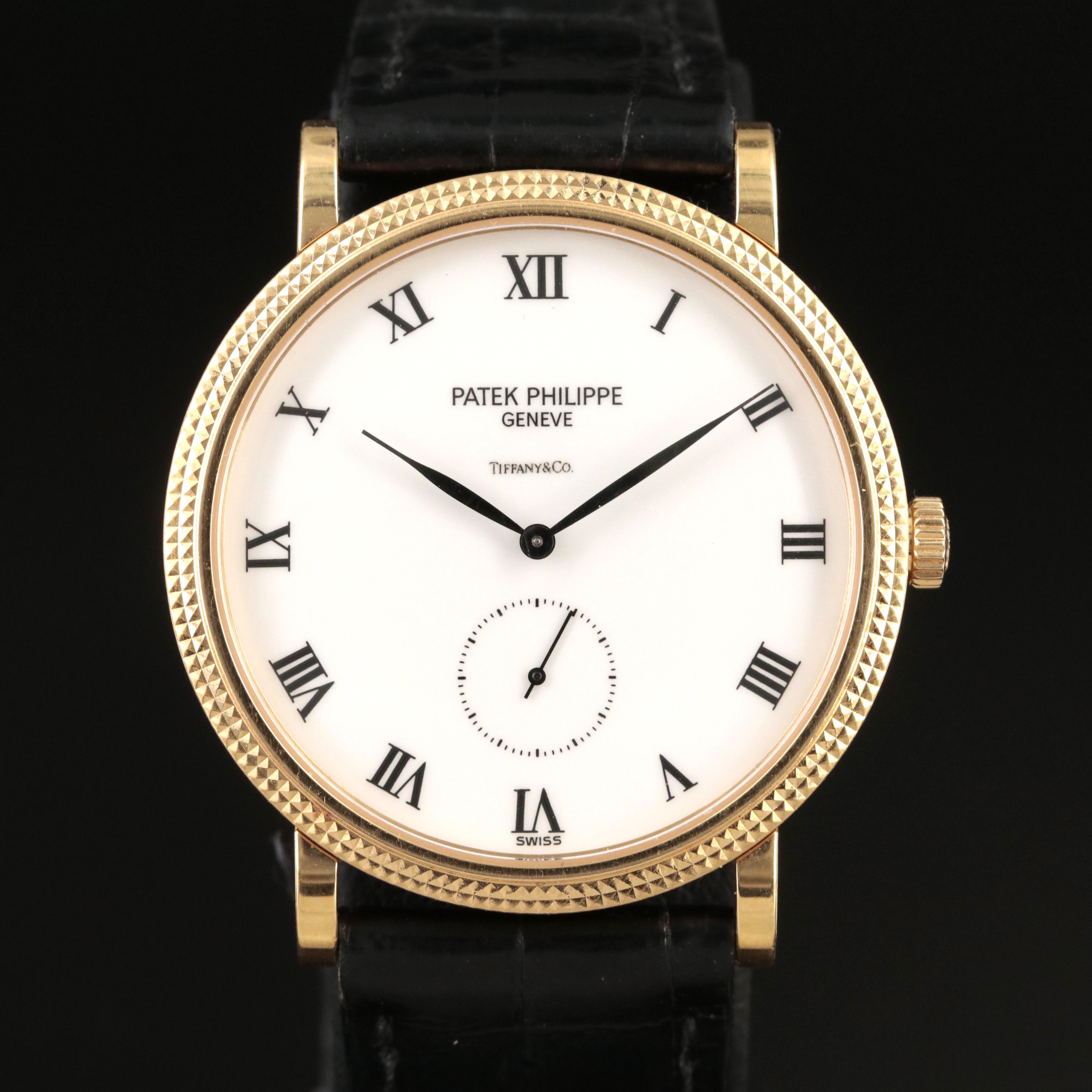 18K Patek Philippe for Tiffany & Co. Calatrava Hobnail Case Watch