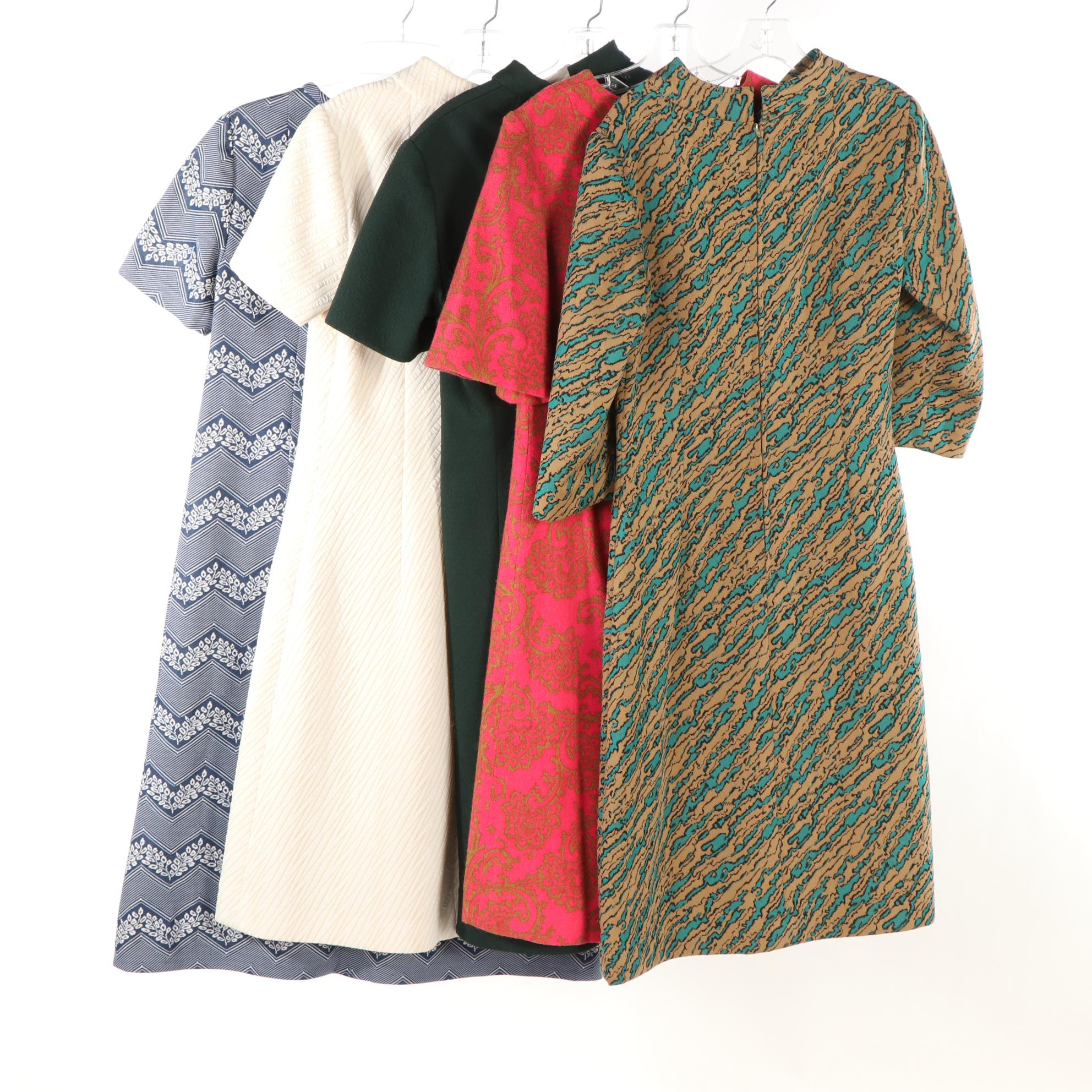 Vintage Knit Shift and Sheath Dresses, 1960s