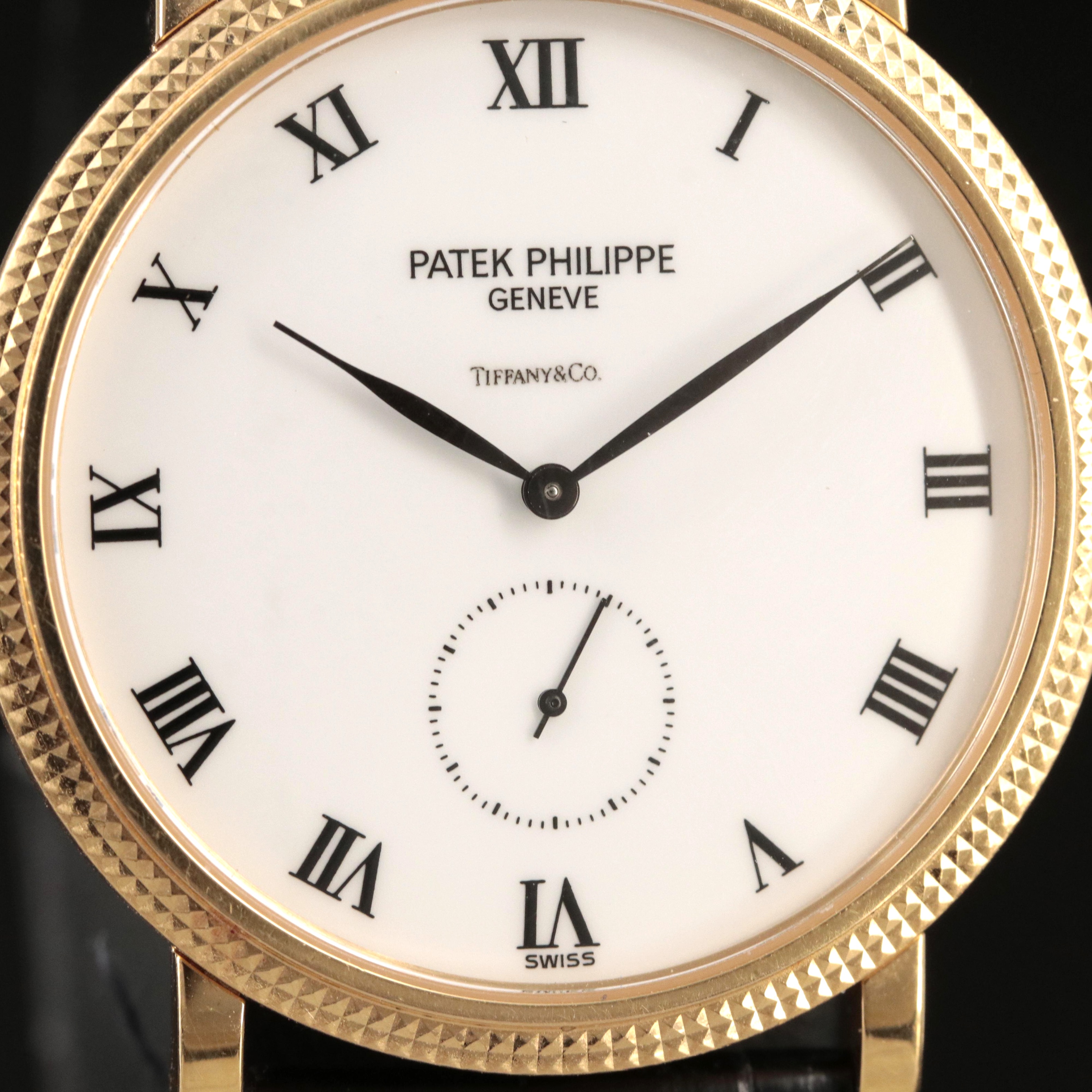 18K Patek Philippe for Tiffany & Co. Calatrava Hobnail Case Watch