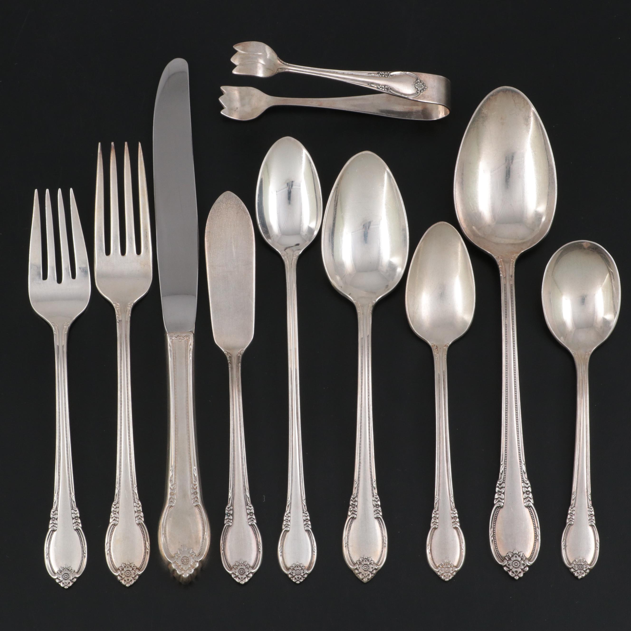 1847 Rogers Bros. "Remembrance" Silver Plate Flatware, Mid to Late 20th Century
