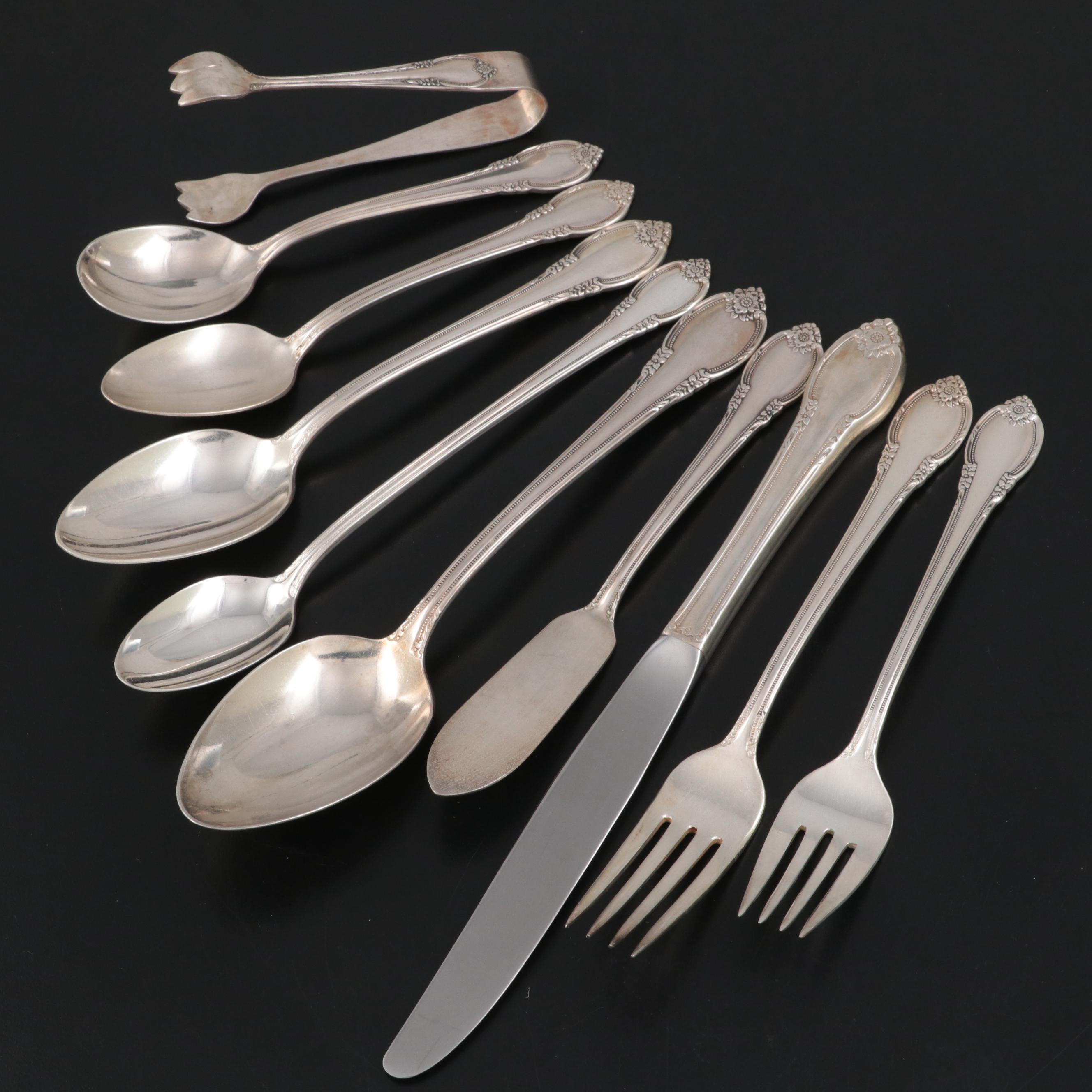 1847 Rogers Bros. "Remembrance" Silver Plate Flatware, Mid to Late 20th Century