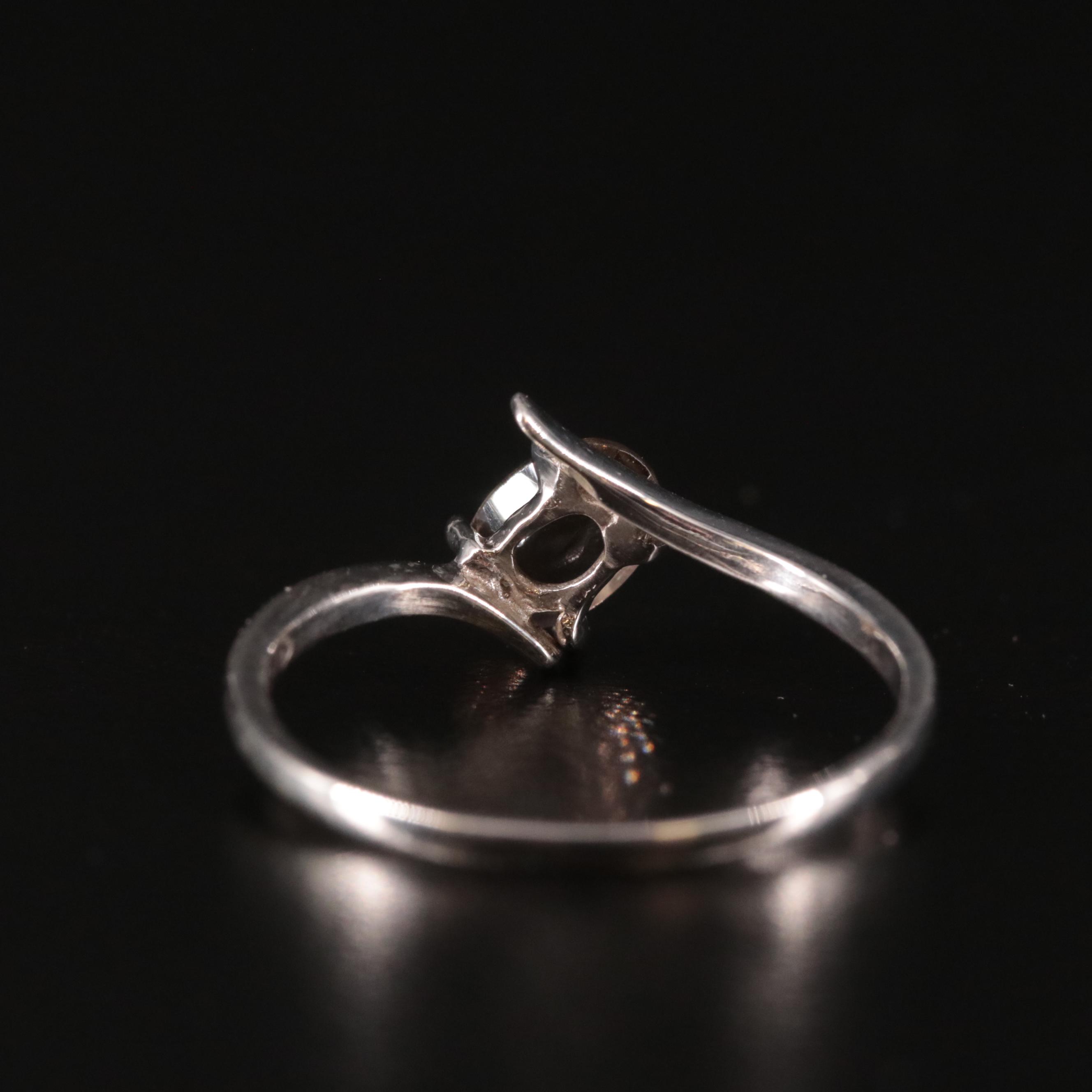 Sterling and Smoky Quartz Bypass Ring