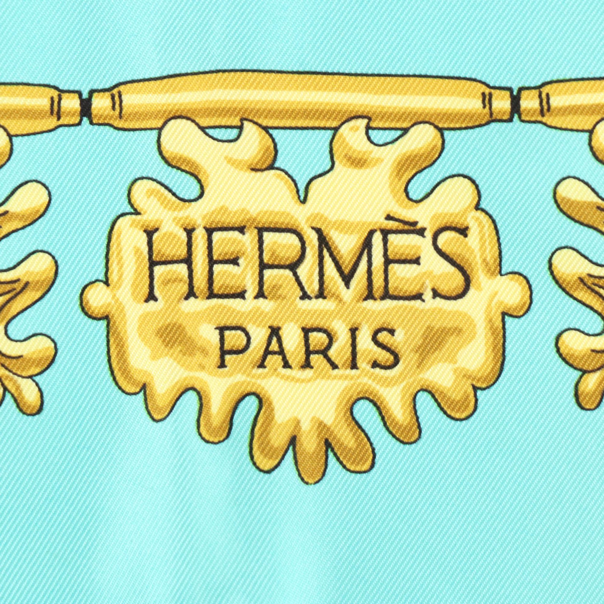 Hermès "Les Cavaliers d'Or" Silk Twill Scarf 90