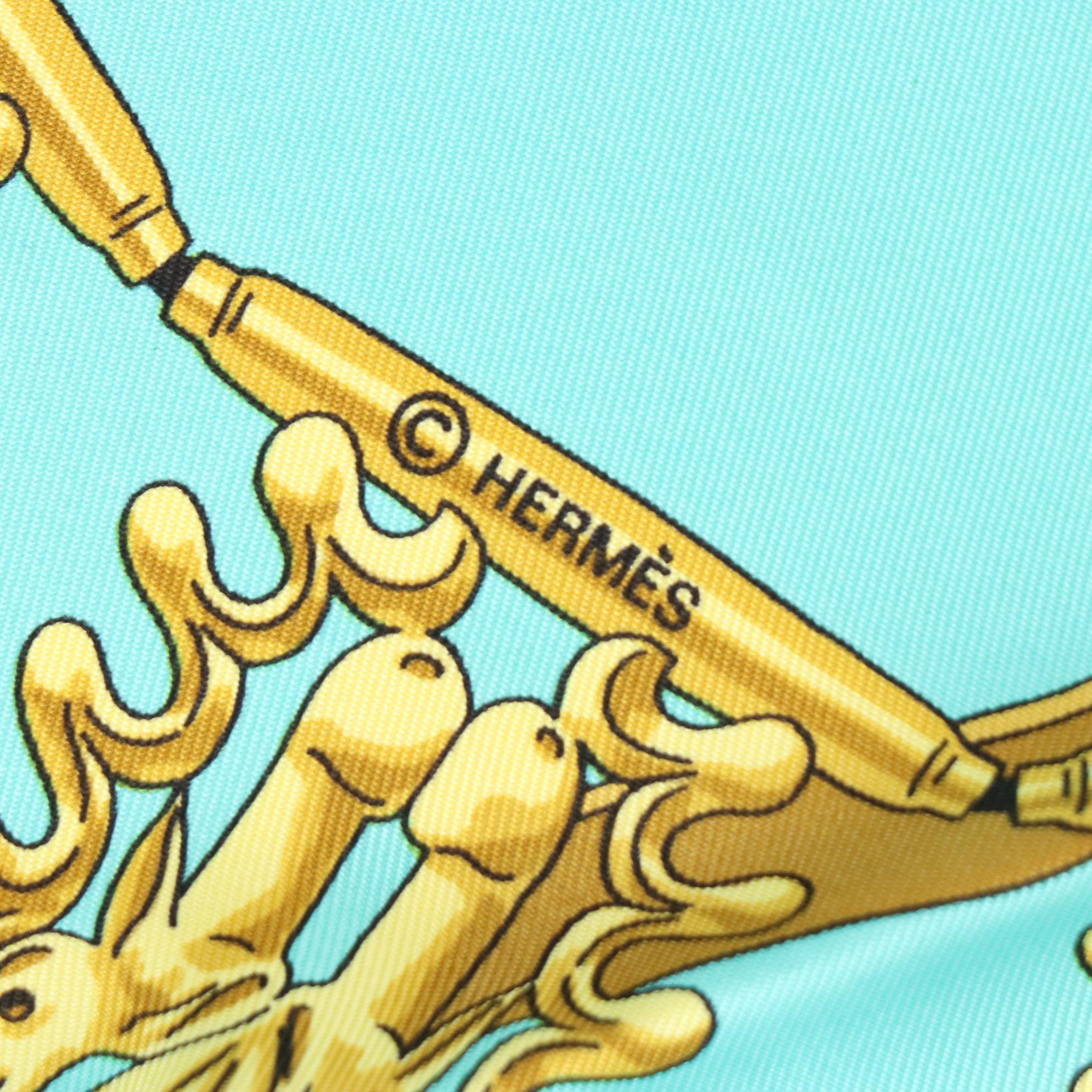 Hermès "Les Cavaliers d'Or" Silk Twill Scarf 90