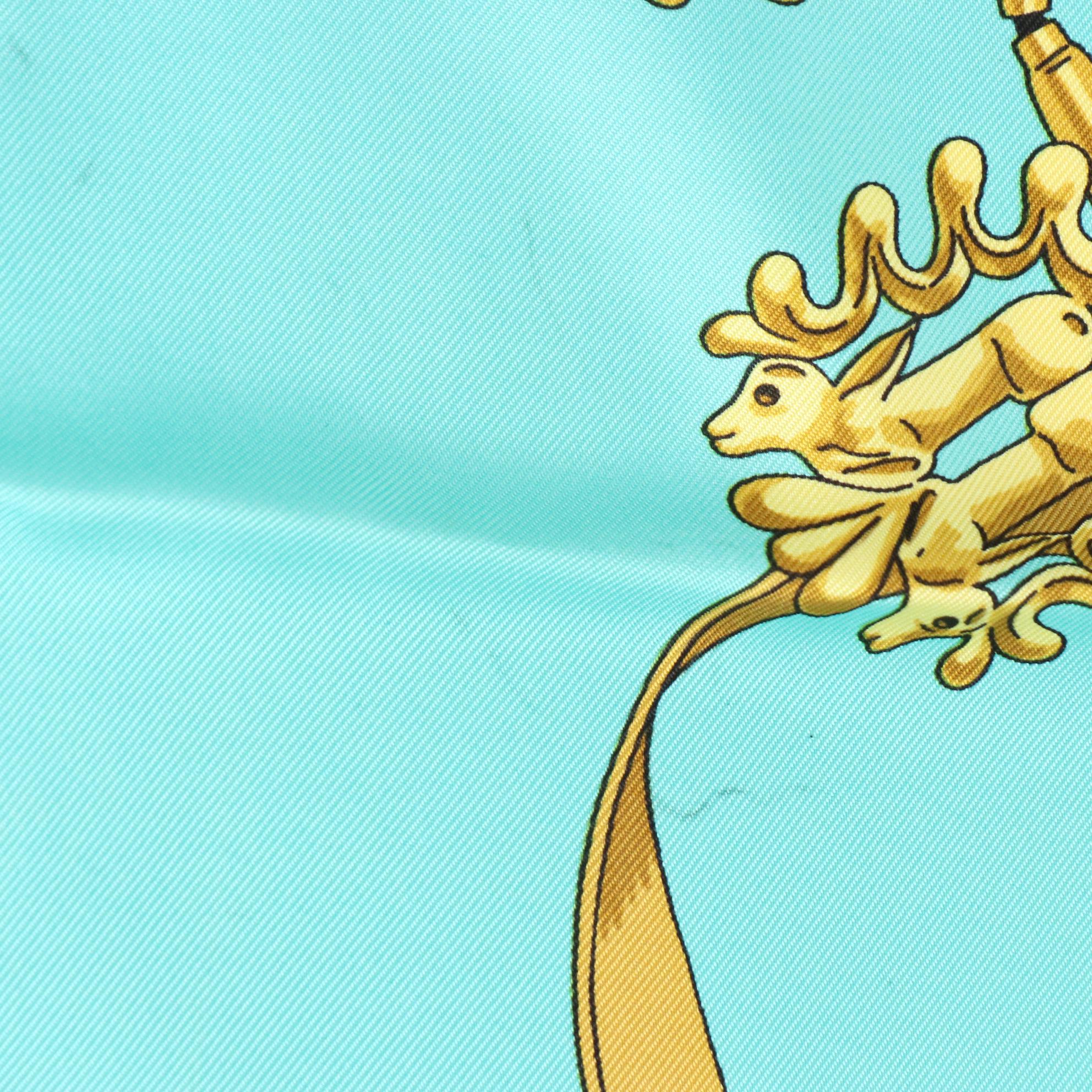 Hermès "Les Cavaliers d'Or" Silk Twill Scarf 90