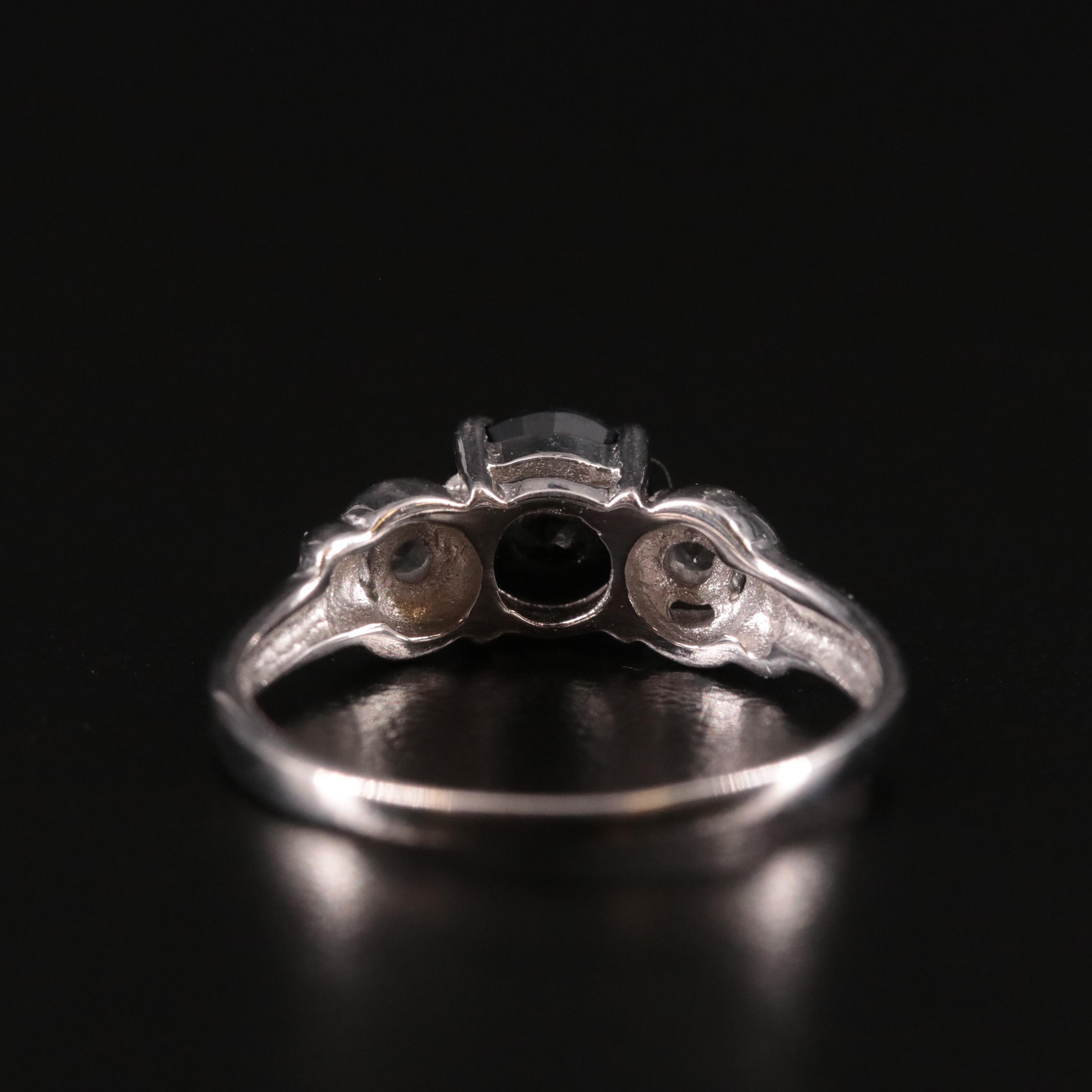 Sterling, Sapphire and White Topaz Ring