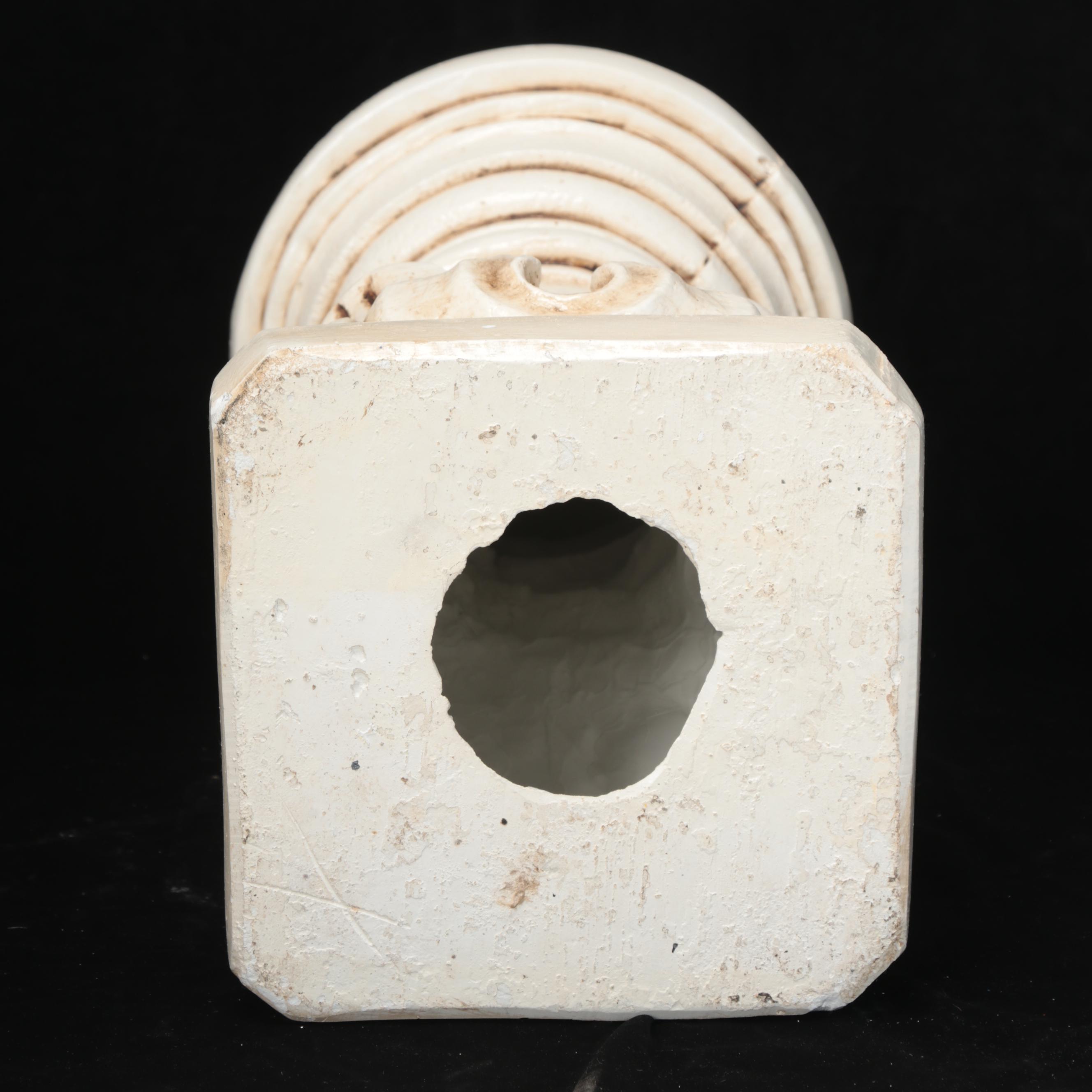 Painted Cast Plaster Bust of Woman on Pedestal after A. Carrier-Belleuse