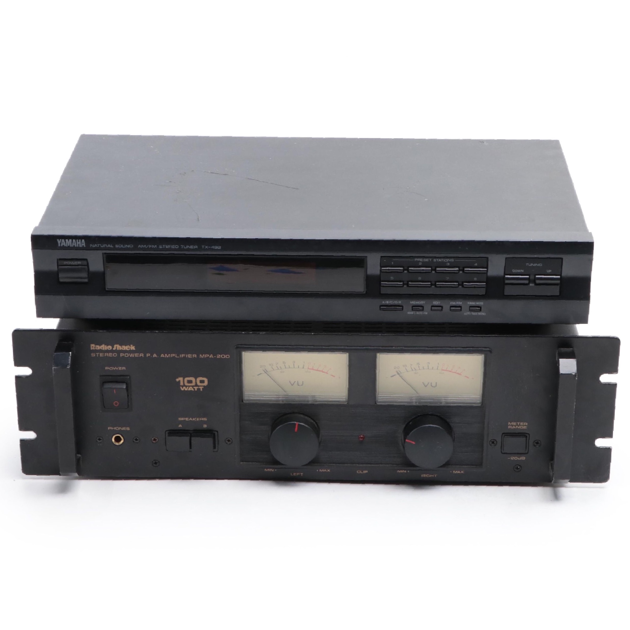 Yamaha AM/FM Stereo Tuner With Radio Shack Stereo Amplifier