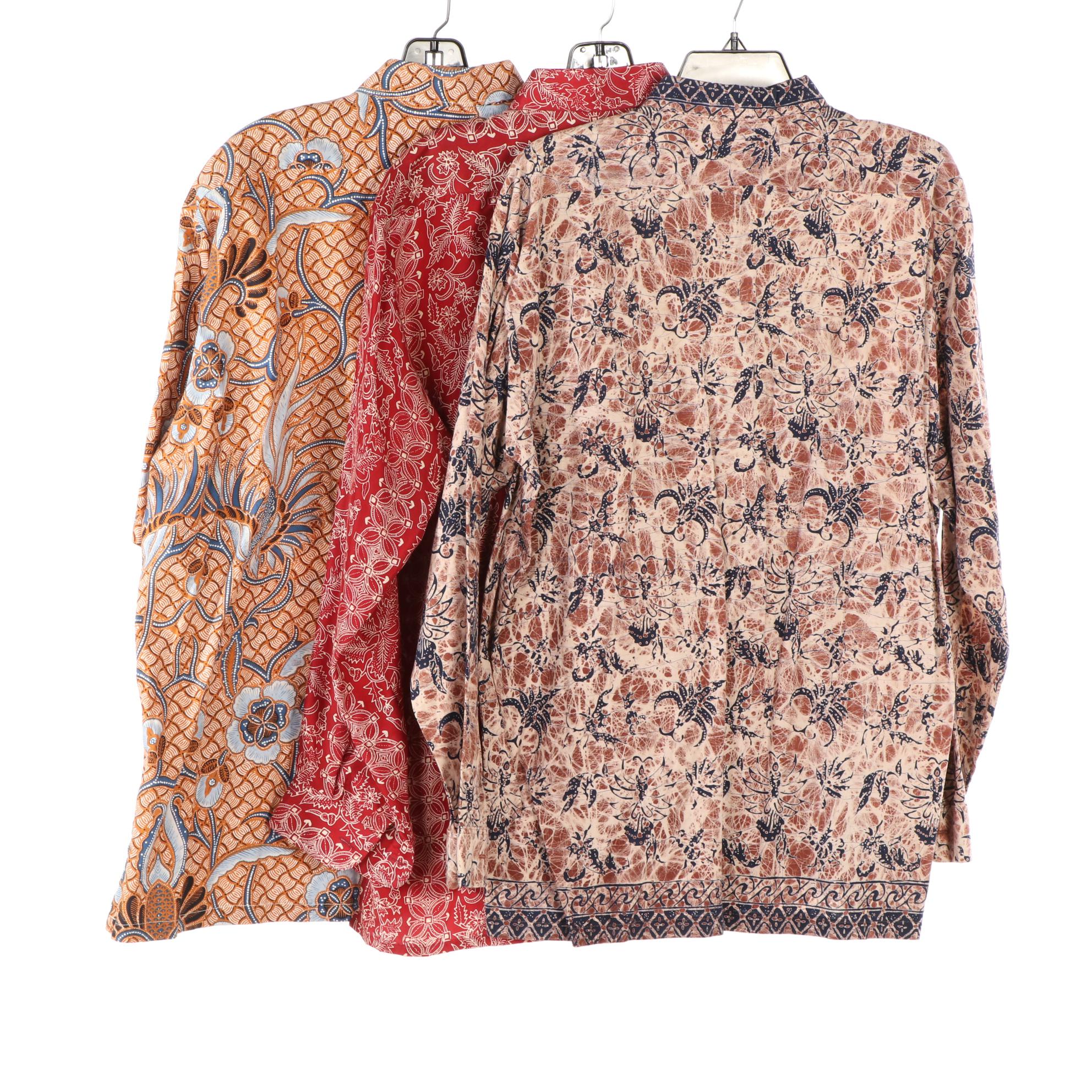 Men's Malaysian Batik Button Down Shirts