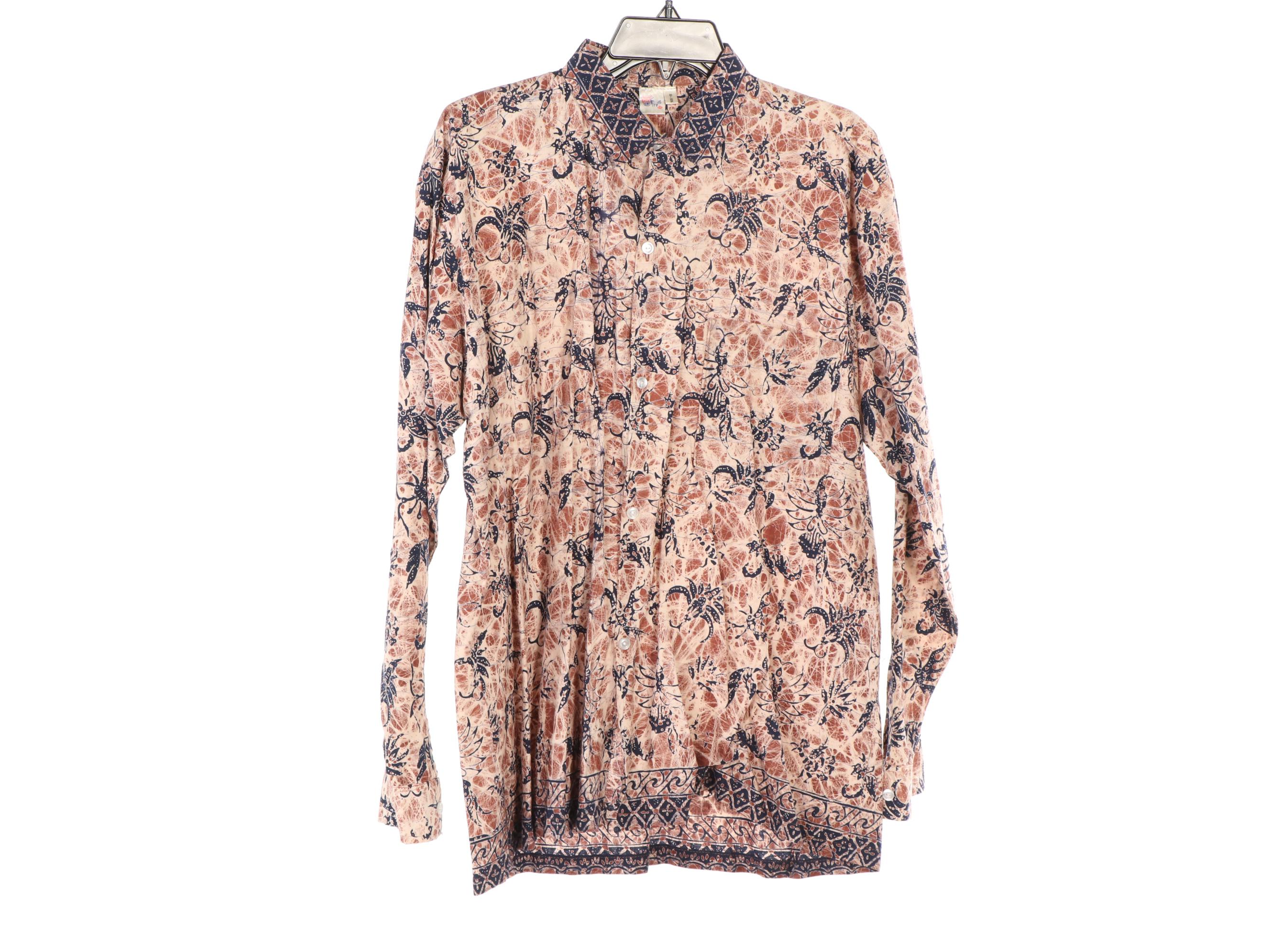 Men's Malaysian Batik Button Down Shirts