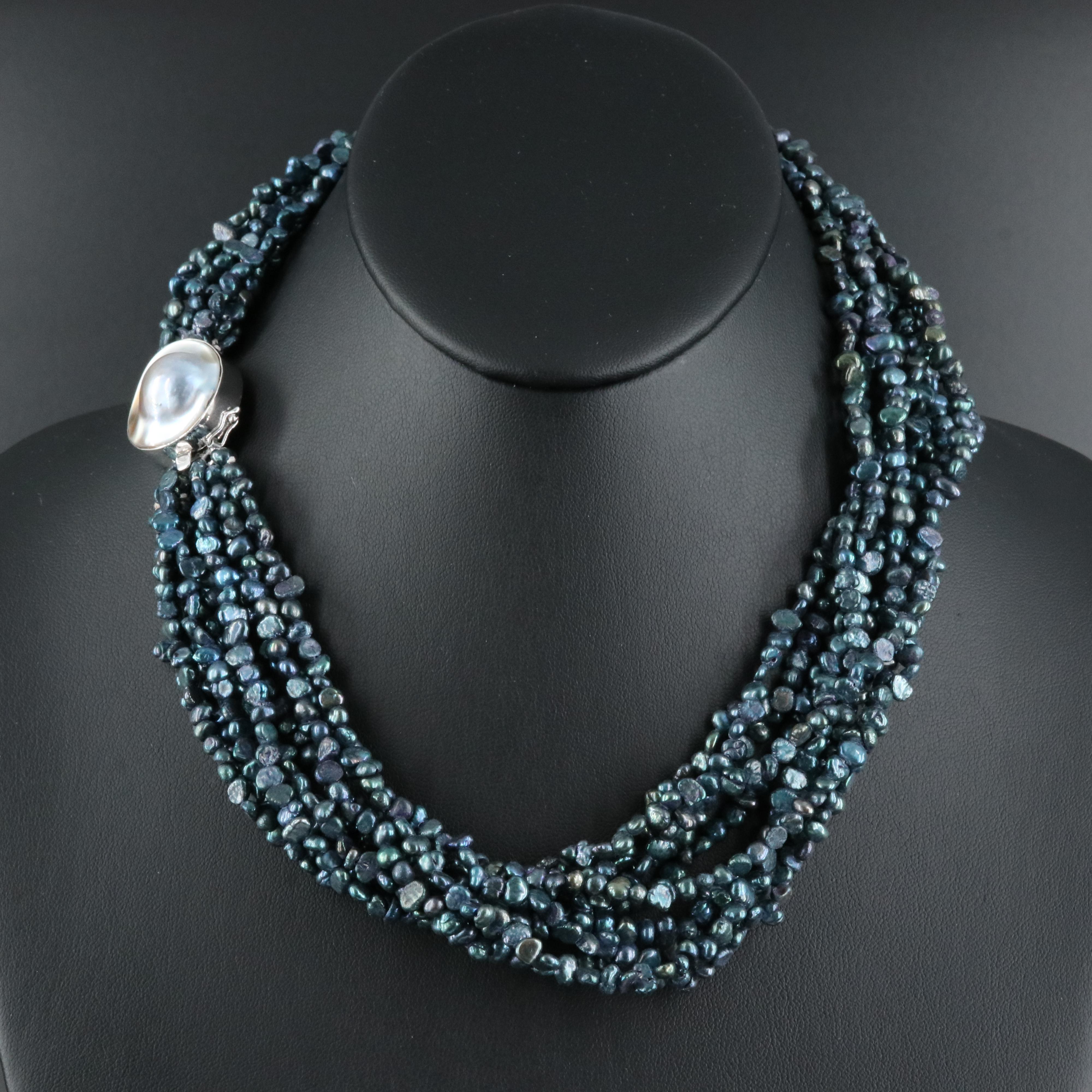 Pearl Necklace with Sterling Clasp