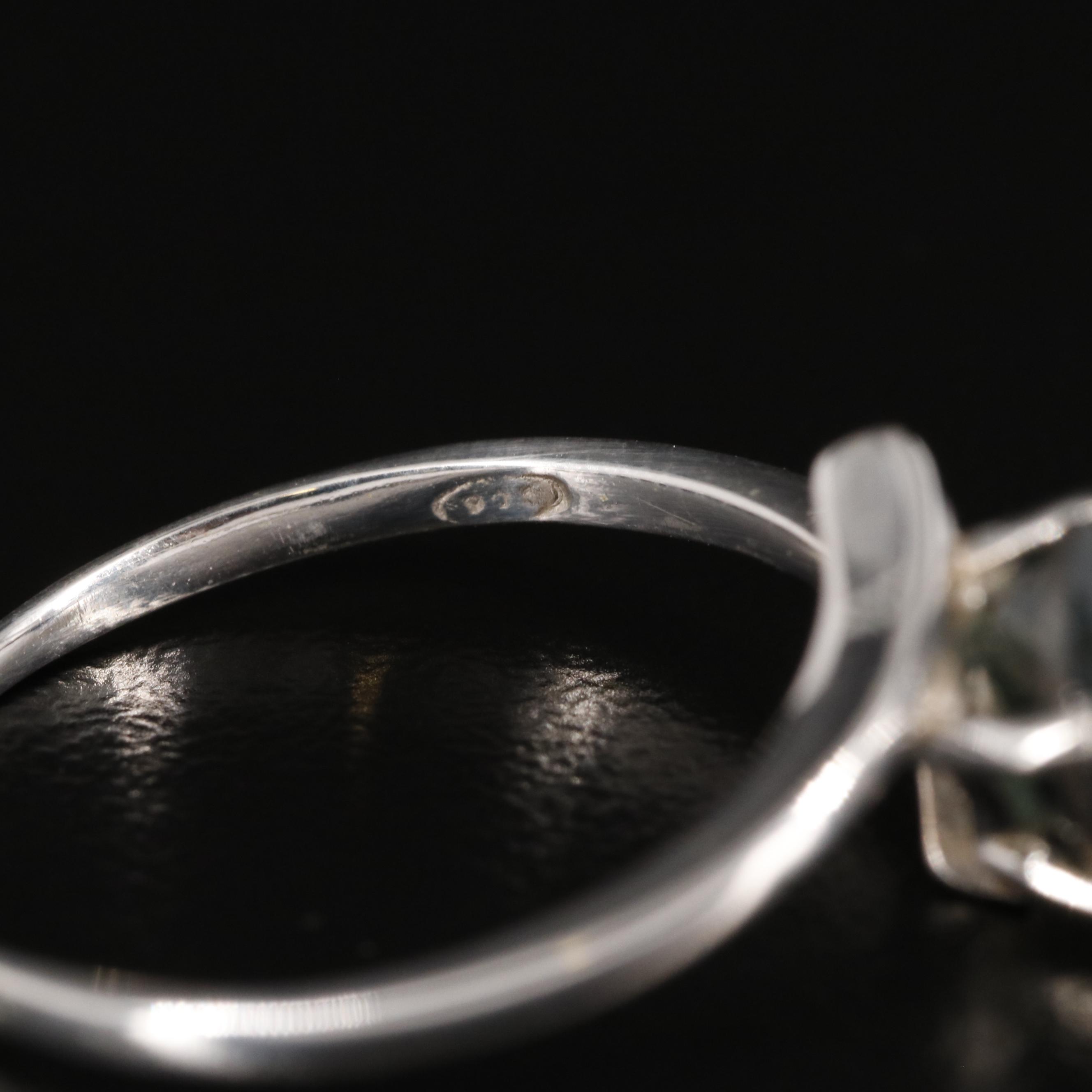 Sterling and Sapphire Bypass Ring