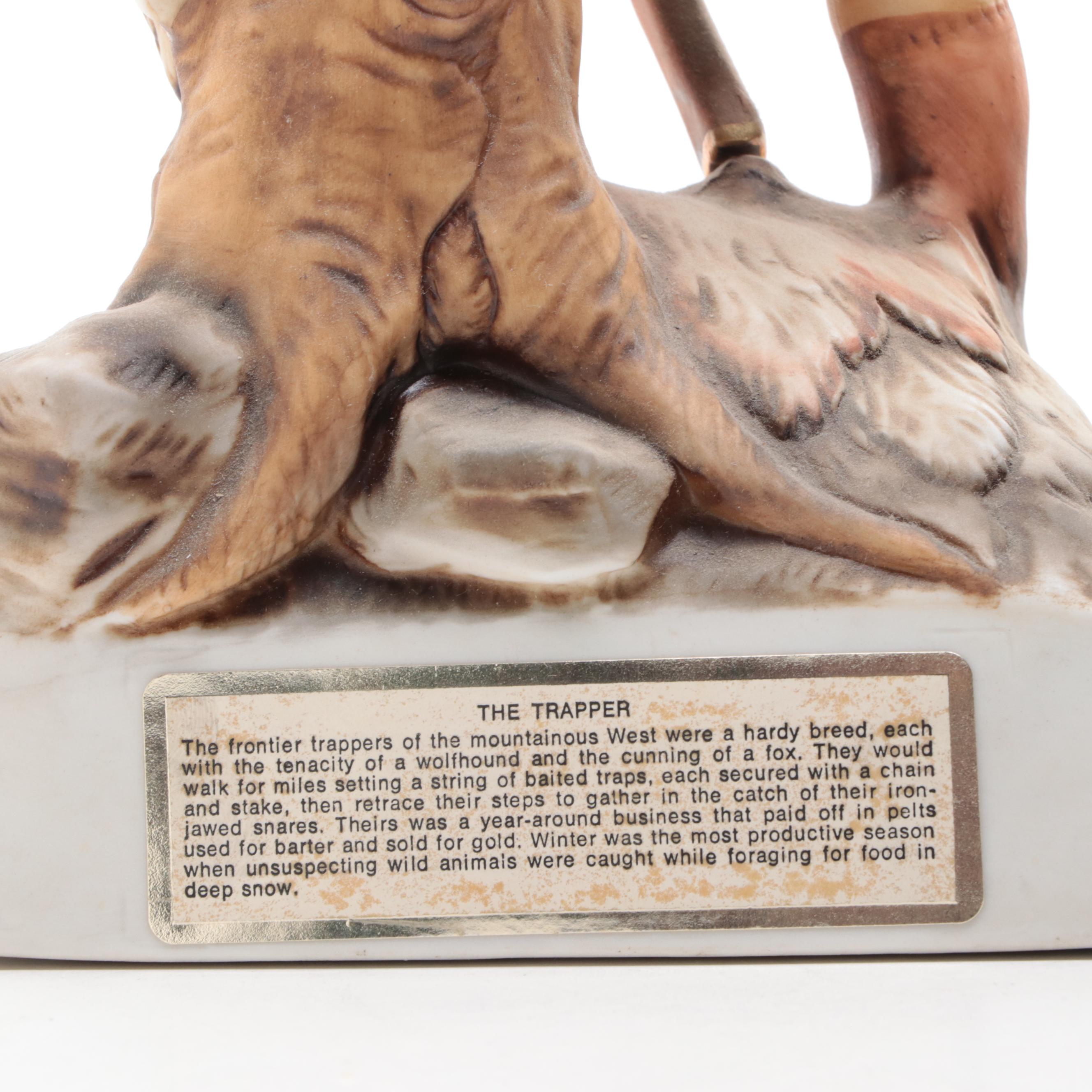 Lionstone and Cyrus Noble Mine Figural Porcelain Bisque Whiskey Decanters