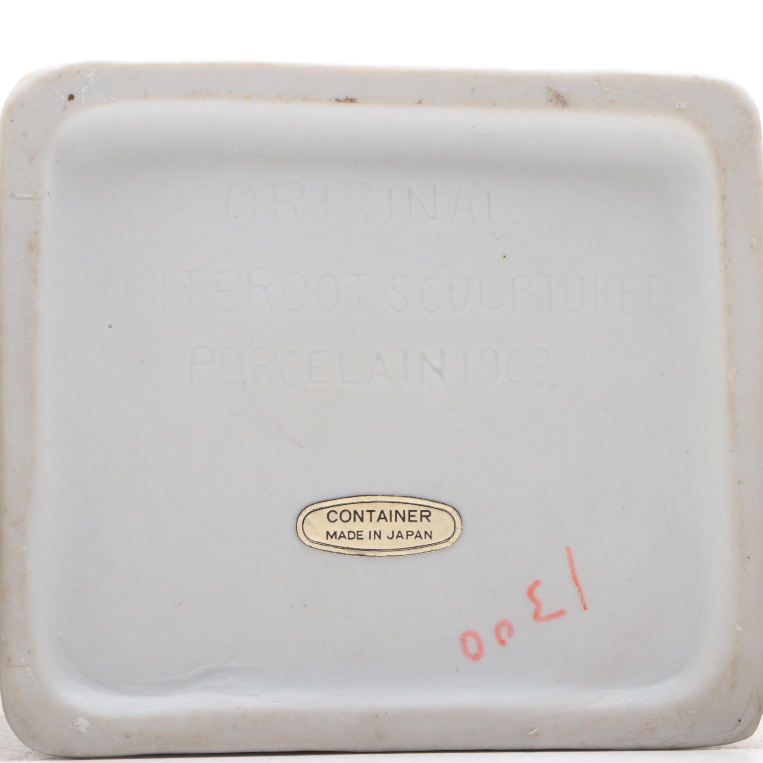 Lionstone and Cyrus Noble Mine Figural Porcelain Bisque Whiskey Decanters