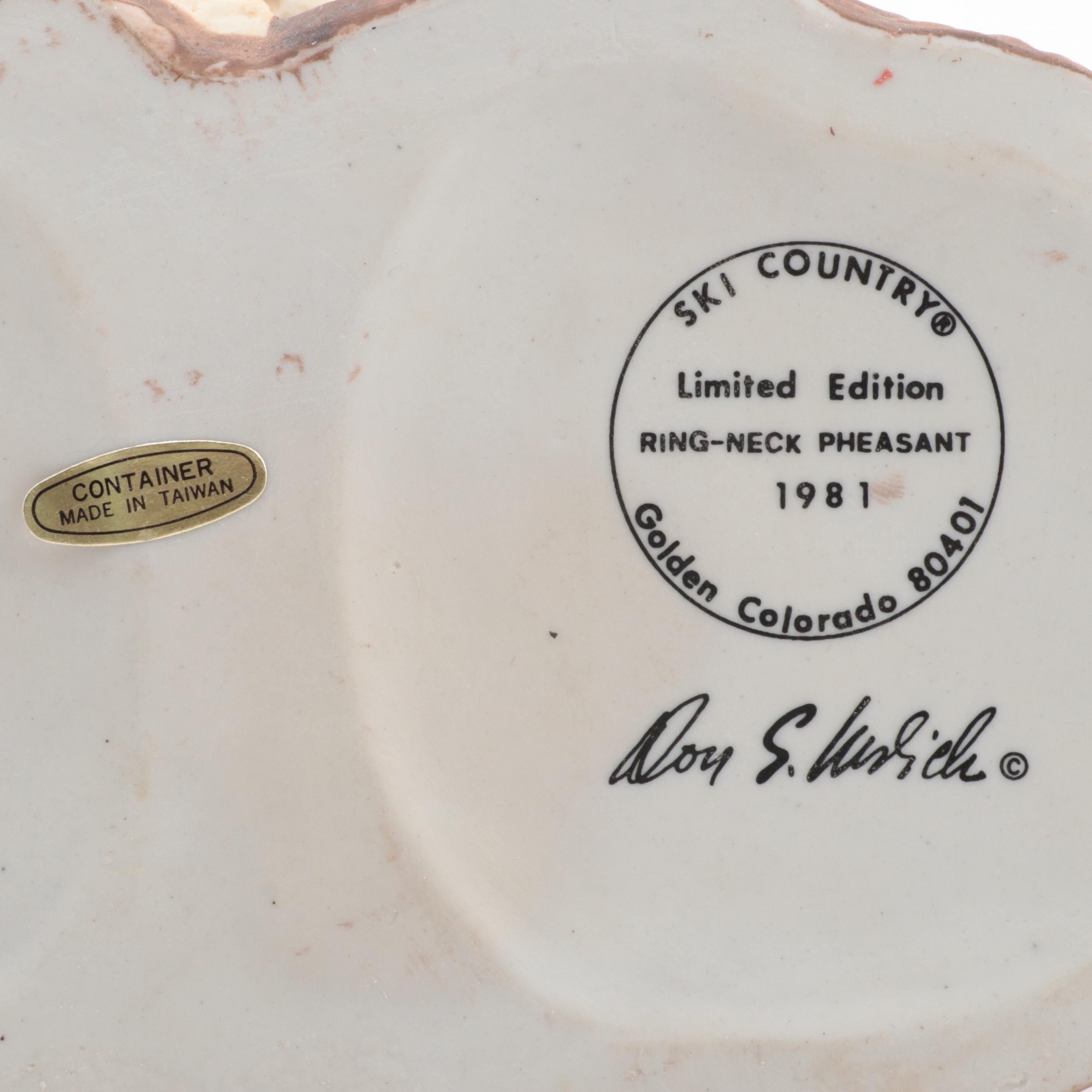 Ski Country "Mallard Drake" and "Ring-Neck Pheasant" Porcelain Bourbon Decanters