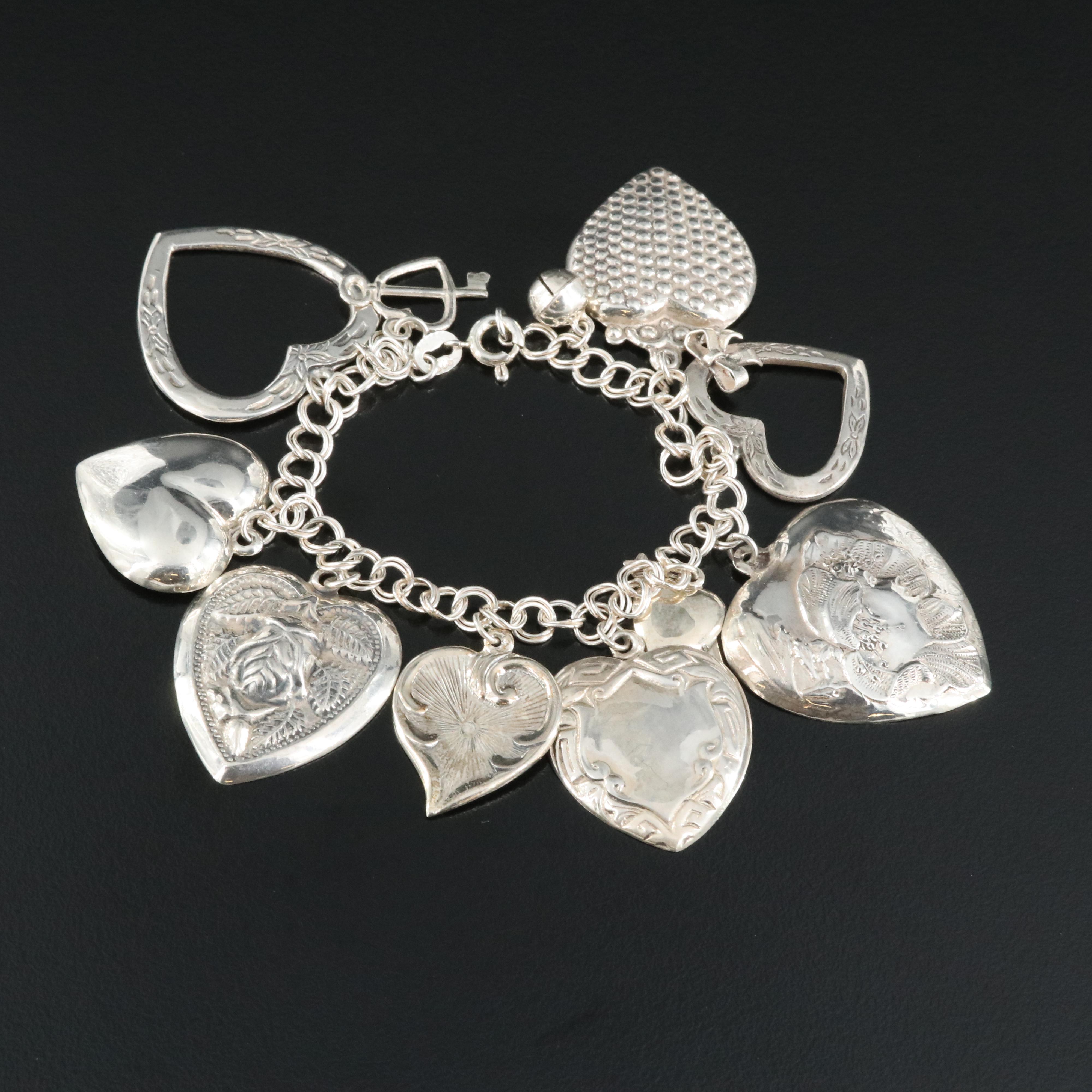 Sterling Heart Charm Bracelet