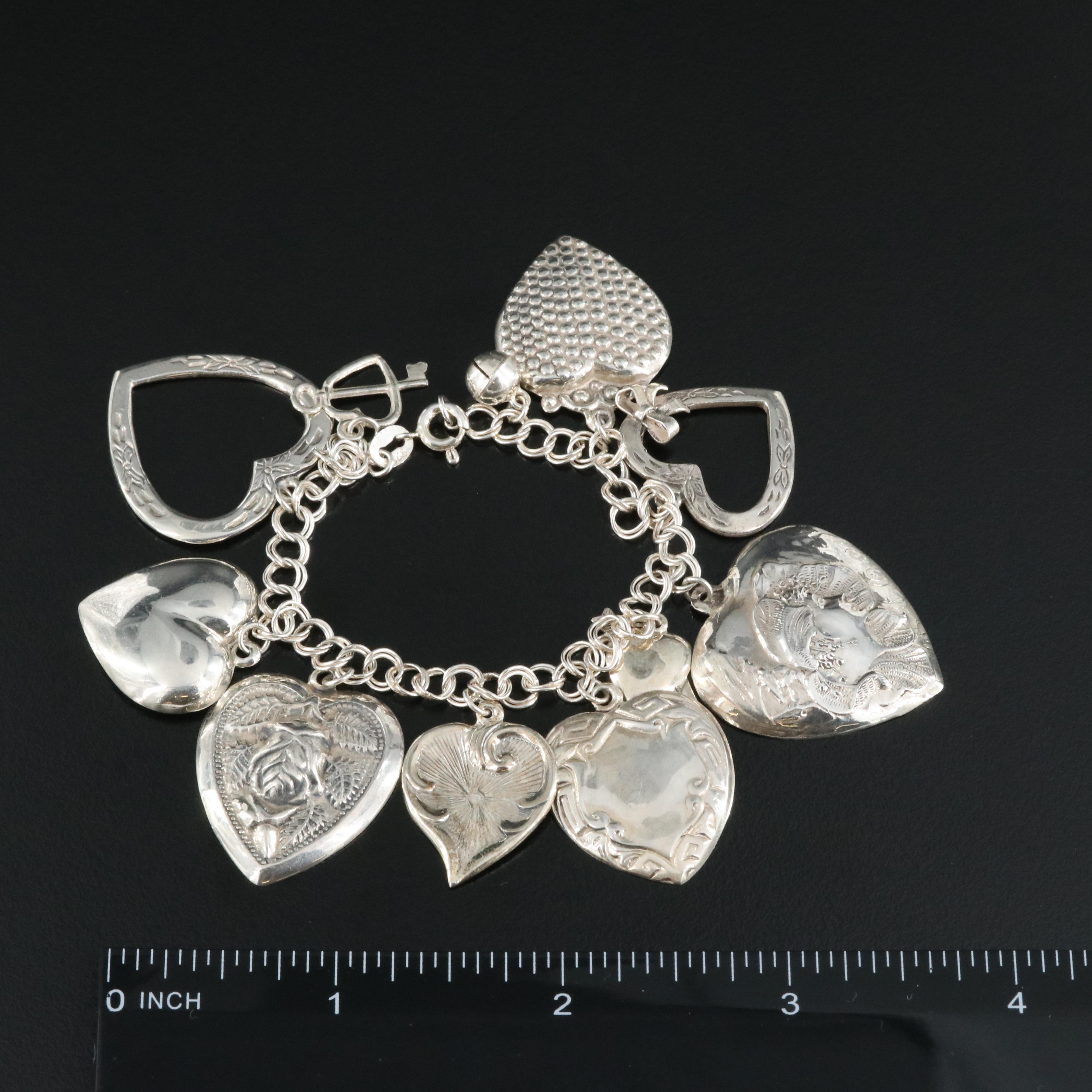Sterling Heart Charm Bracelet