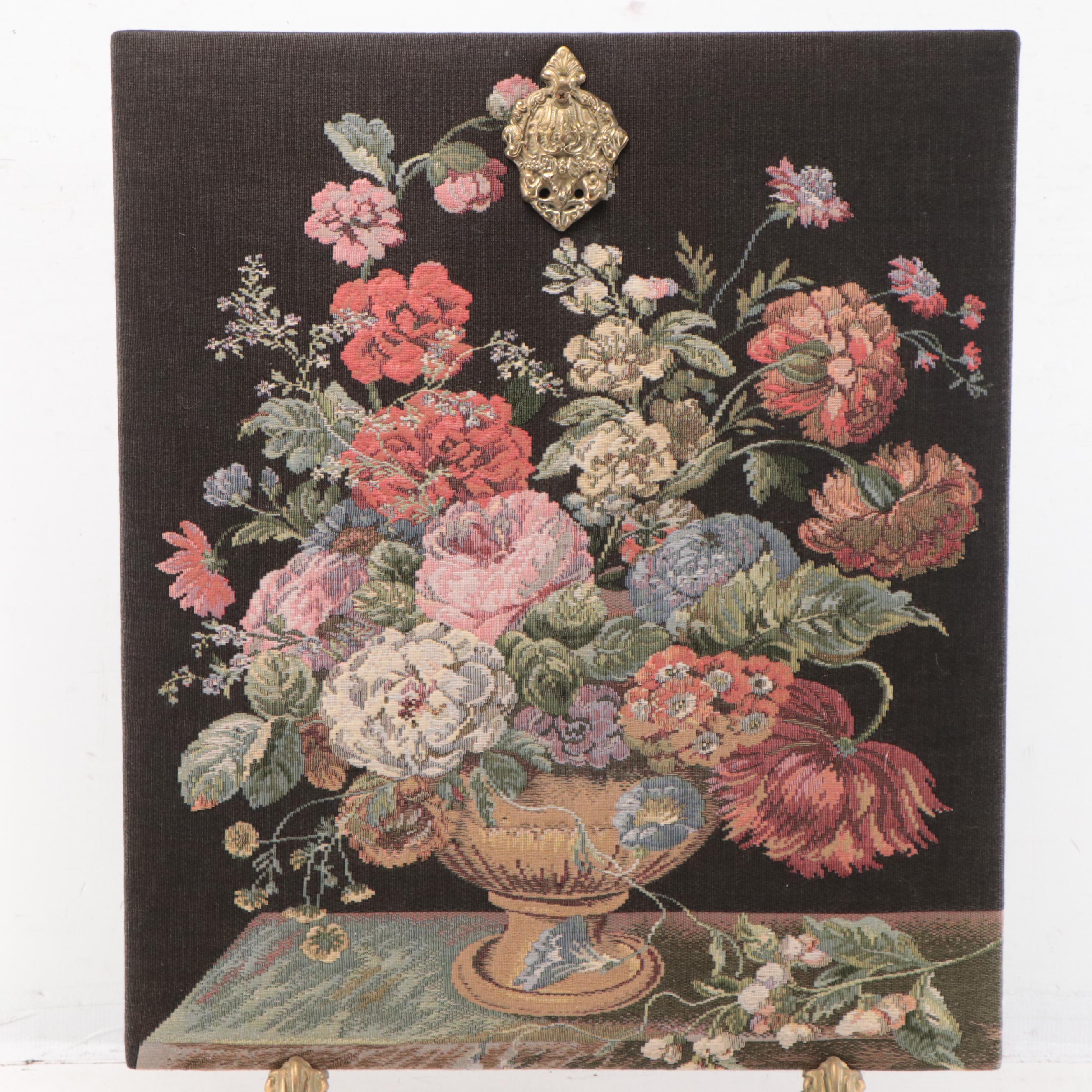 Corona Decor Co. Floral Still Life Jacquard Tapestry Fireplace Screen