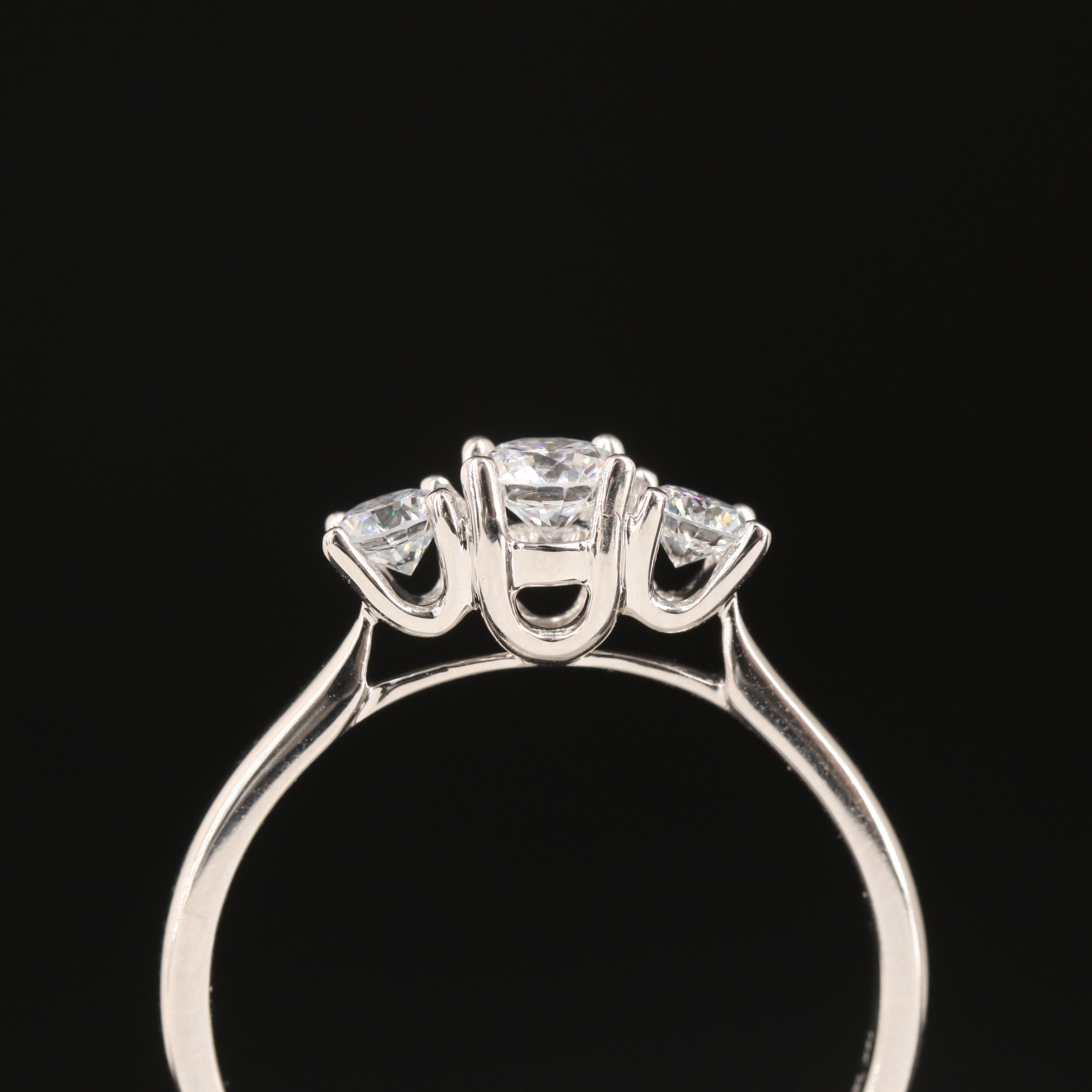 14K 0.48 CTW Lab Grown Diamond Three Stone Ring with IGI Report