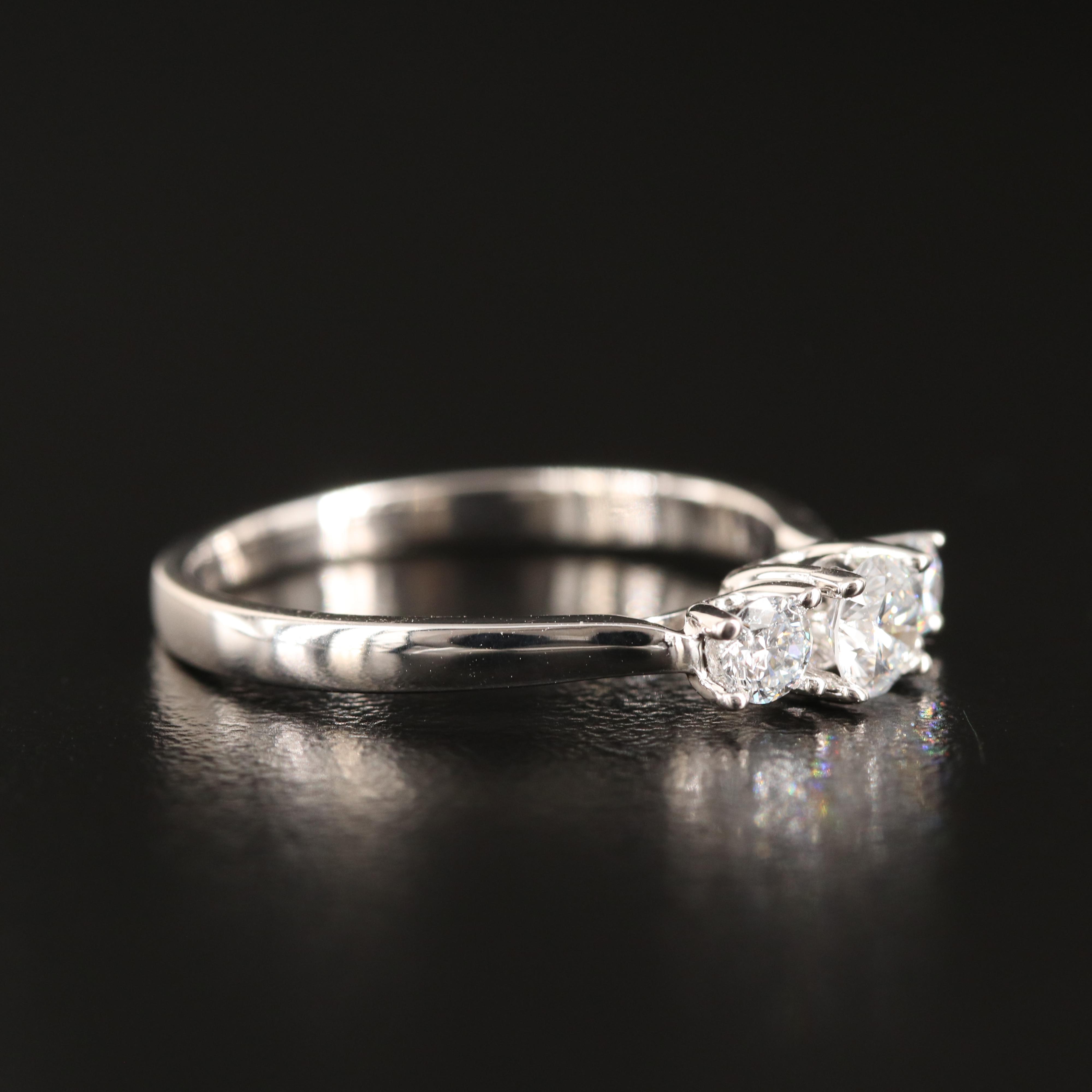 14K 0.48 CTW Lab Grown Diamond Three Stone Ring with IGI Report