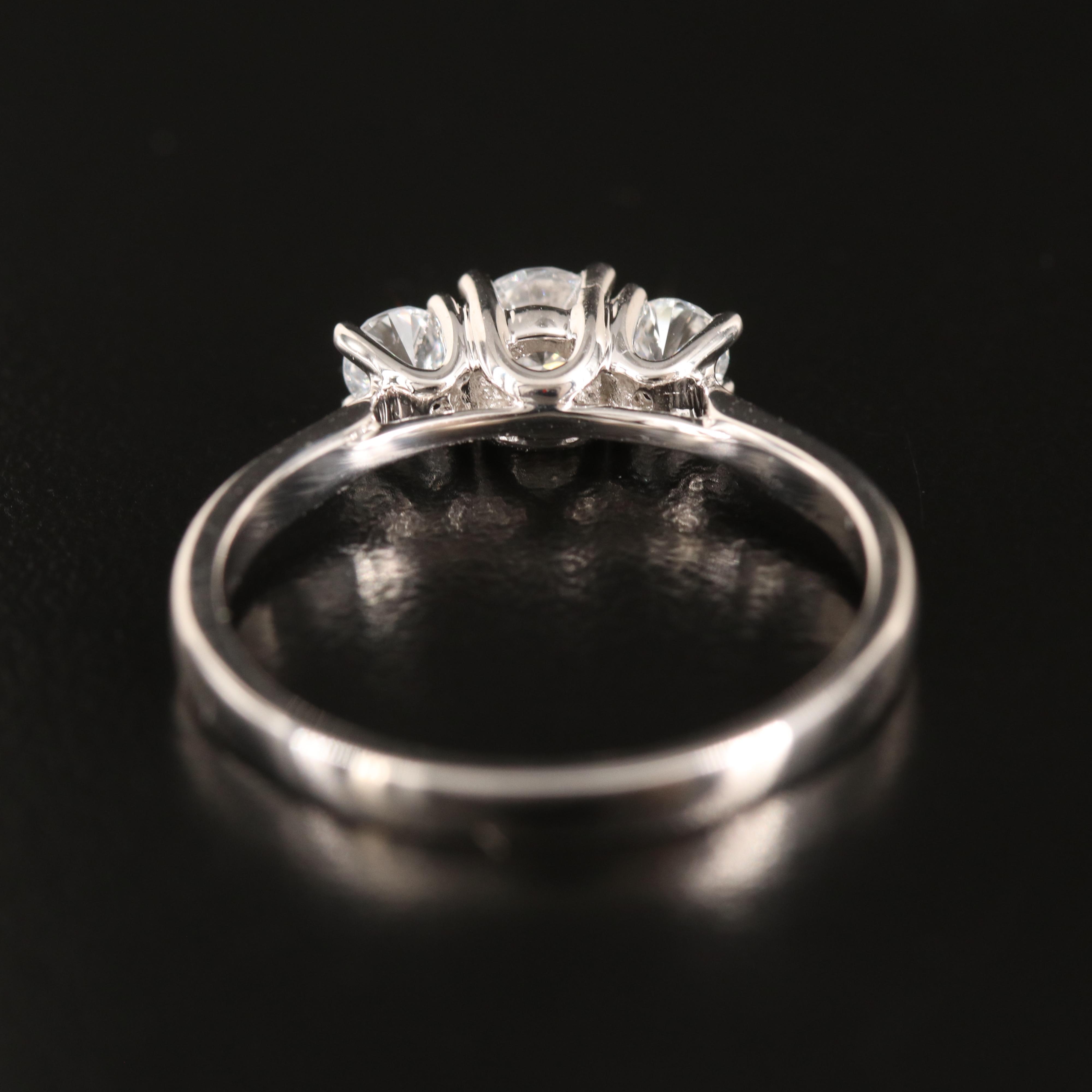 14K 0.48 CTW Lab Grown Diamond Three Stone Ring with IGI Report