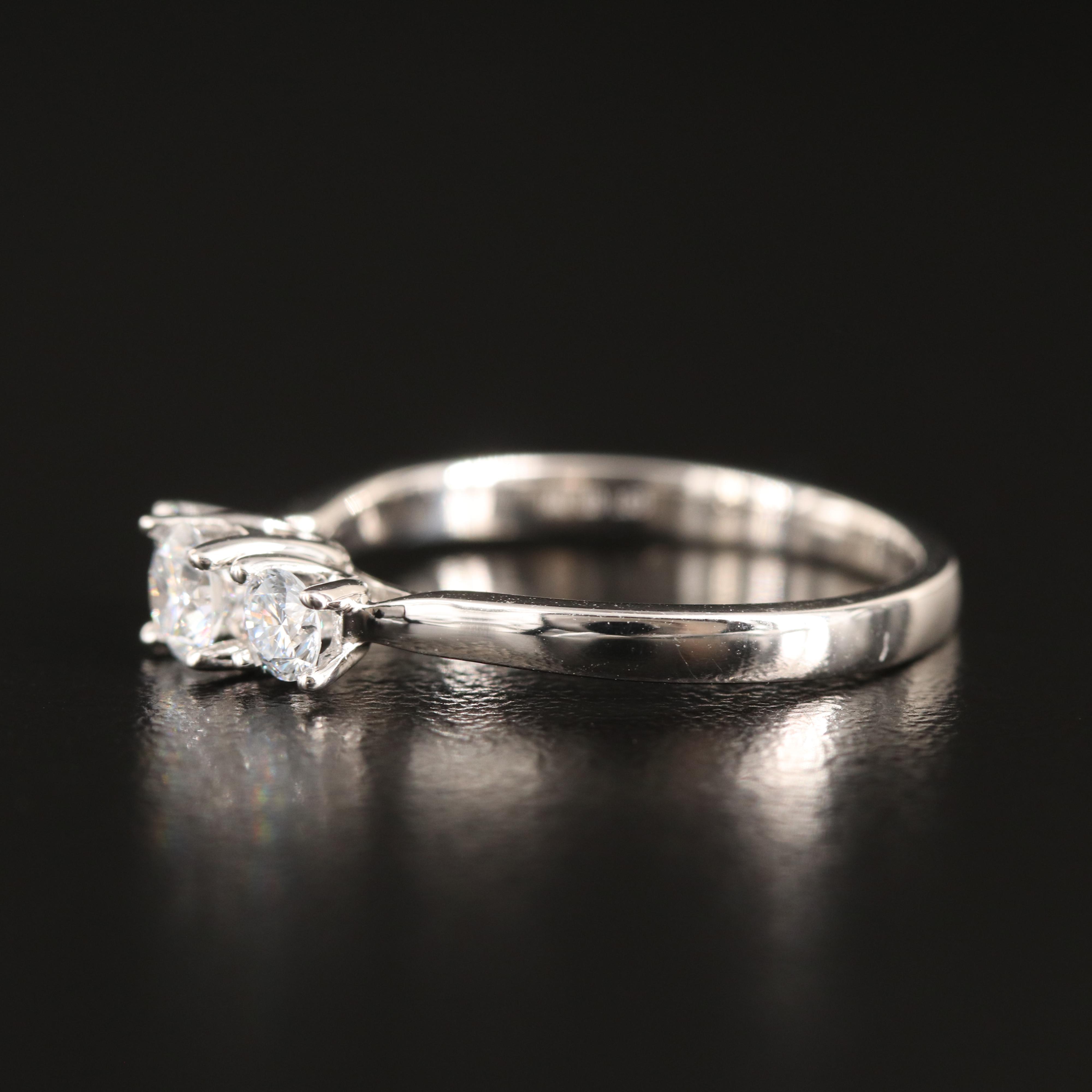 14K 0.48 CTW Lab Grown Diamond Three Stone Ring with IGI Report