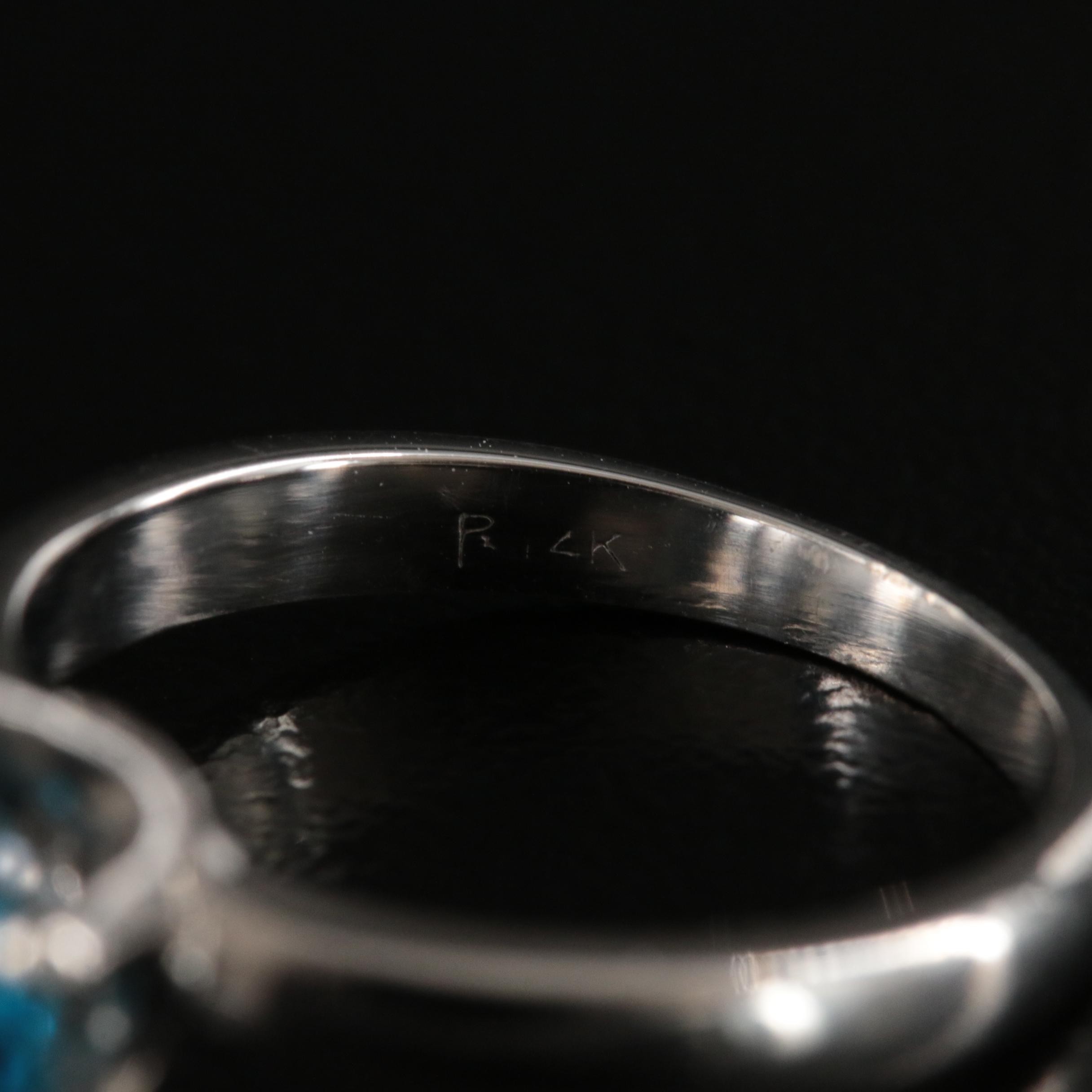 14K 2.01 CT Fancy Vivid Blue Diamond Solitaire Ring