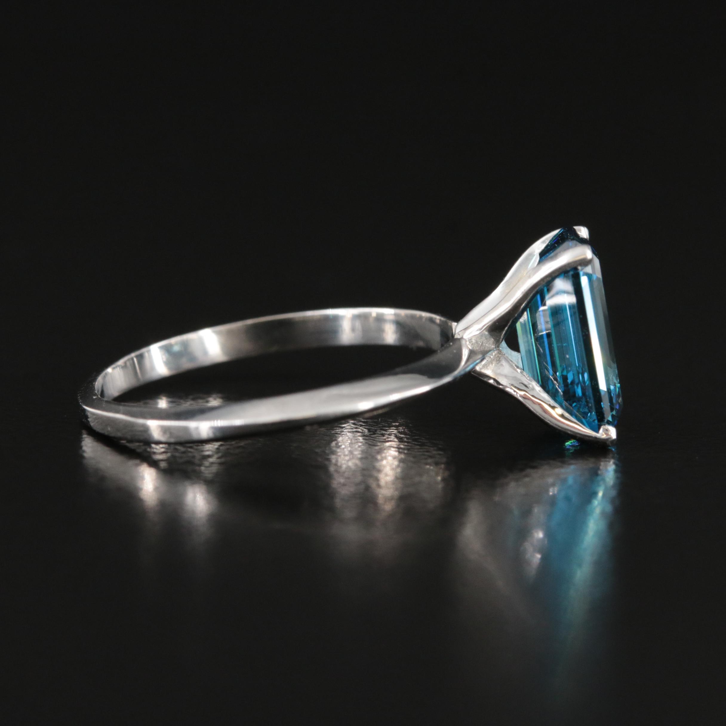 14K 2.22 CT Fancy Deep Blue Diamond Solitaire Ring