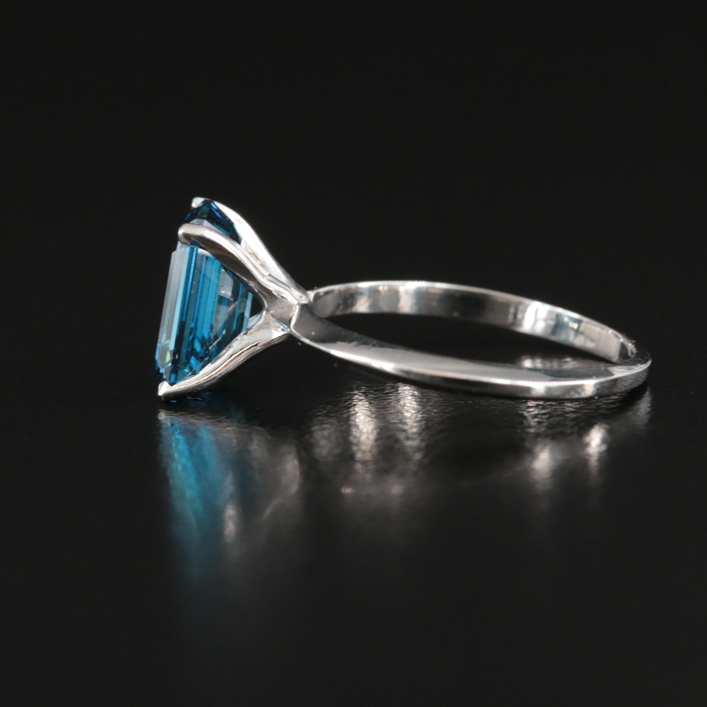 14K 2.22 CT Fancy Deep Blue Diamond Solitaire Ring