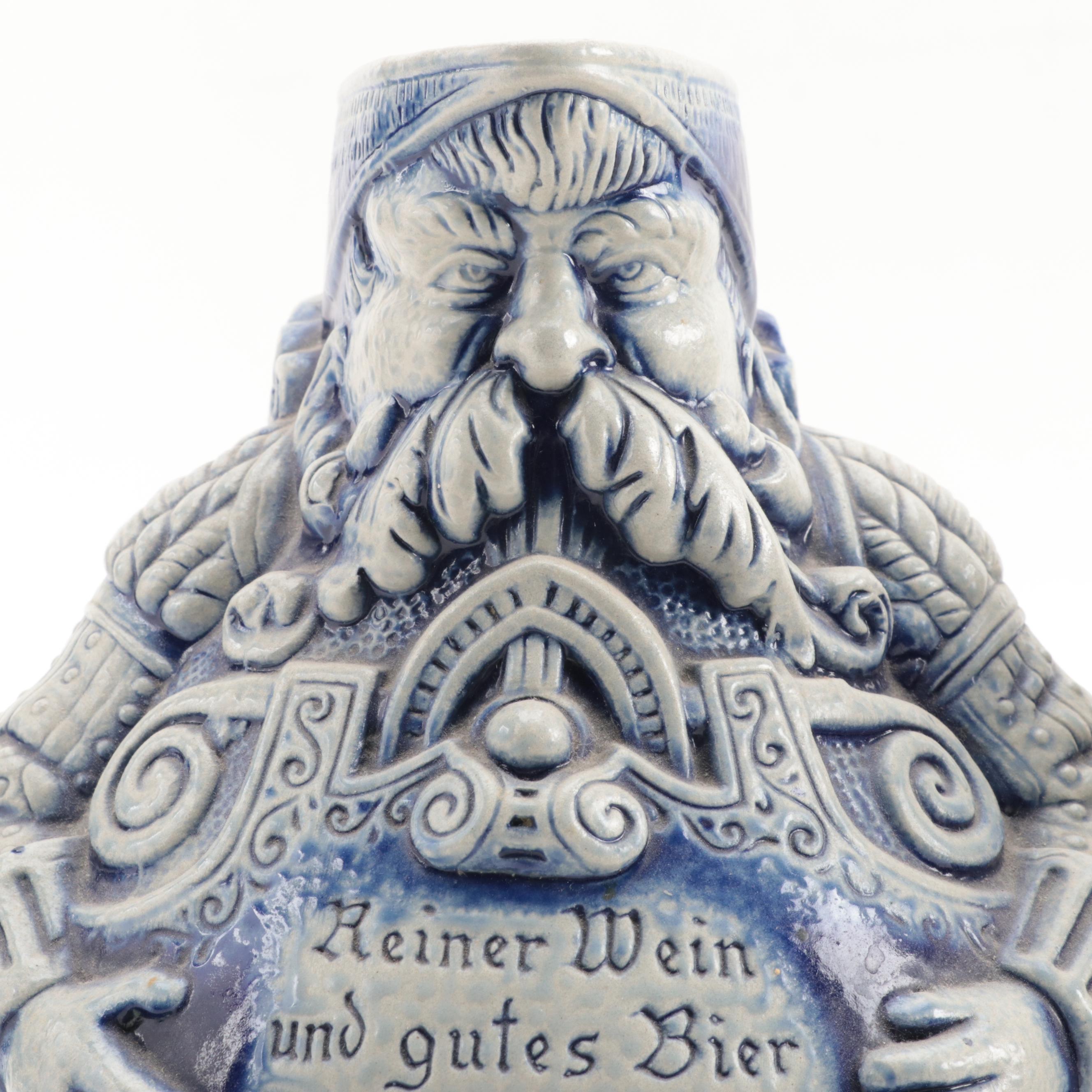 Gerz Stoneware Figural Carafe with Other Stoneware Carafe