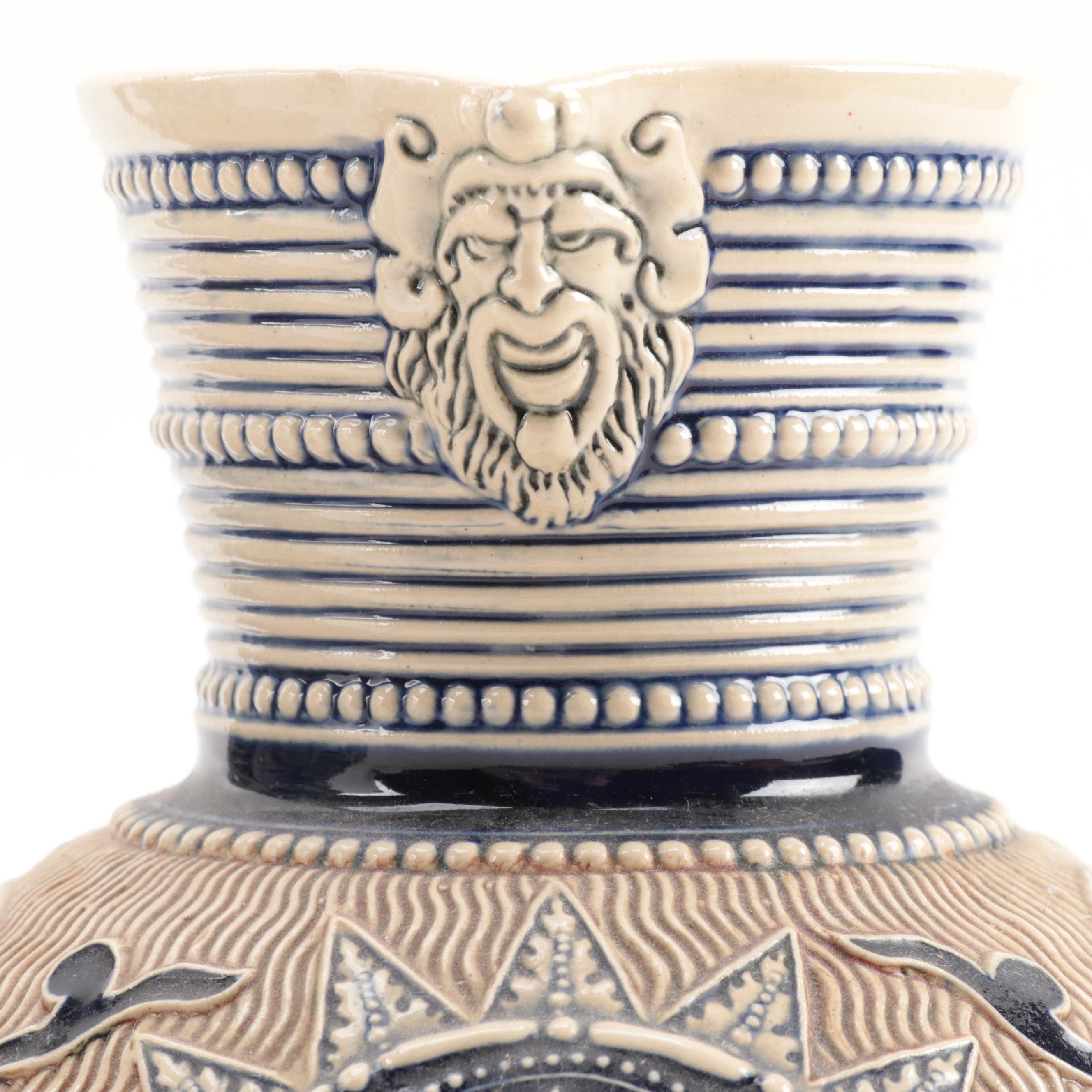 Gerz Stoneware Figural Carafe with Other Stoneware Carafe