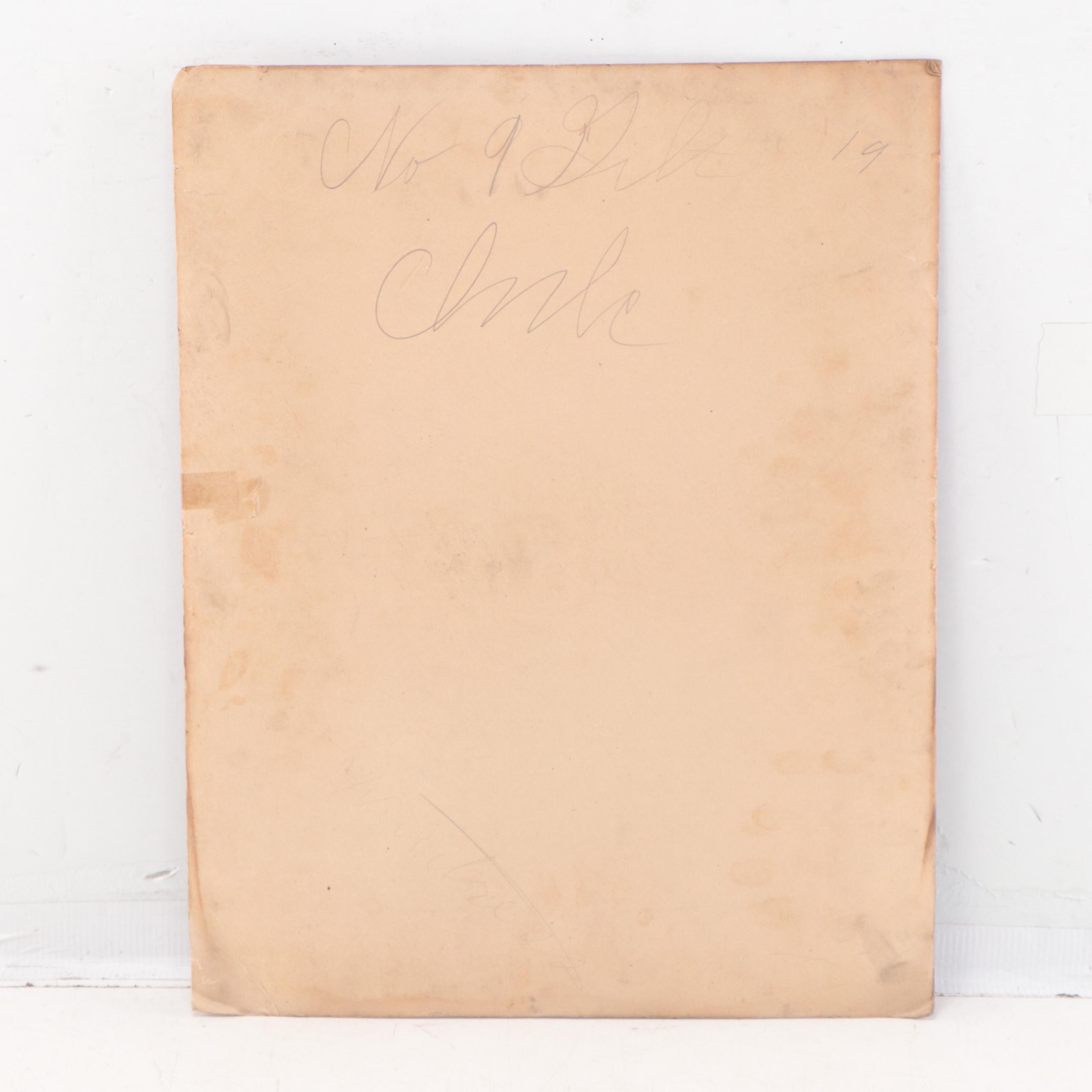 Crayon Portrait Photograph of Young Boy, 19th Century