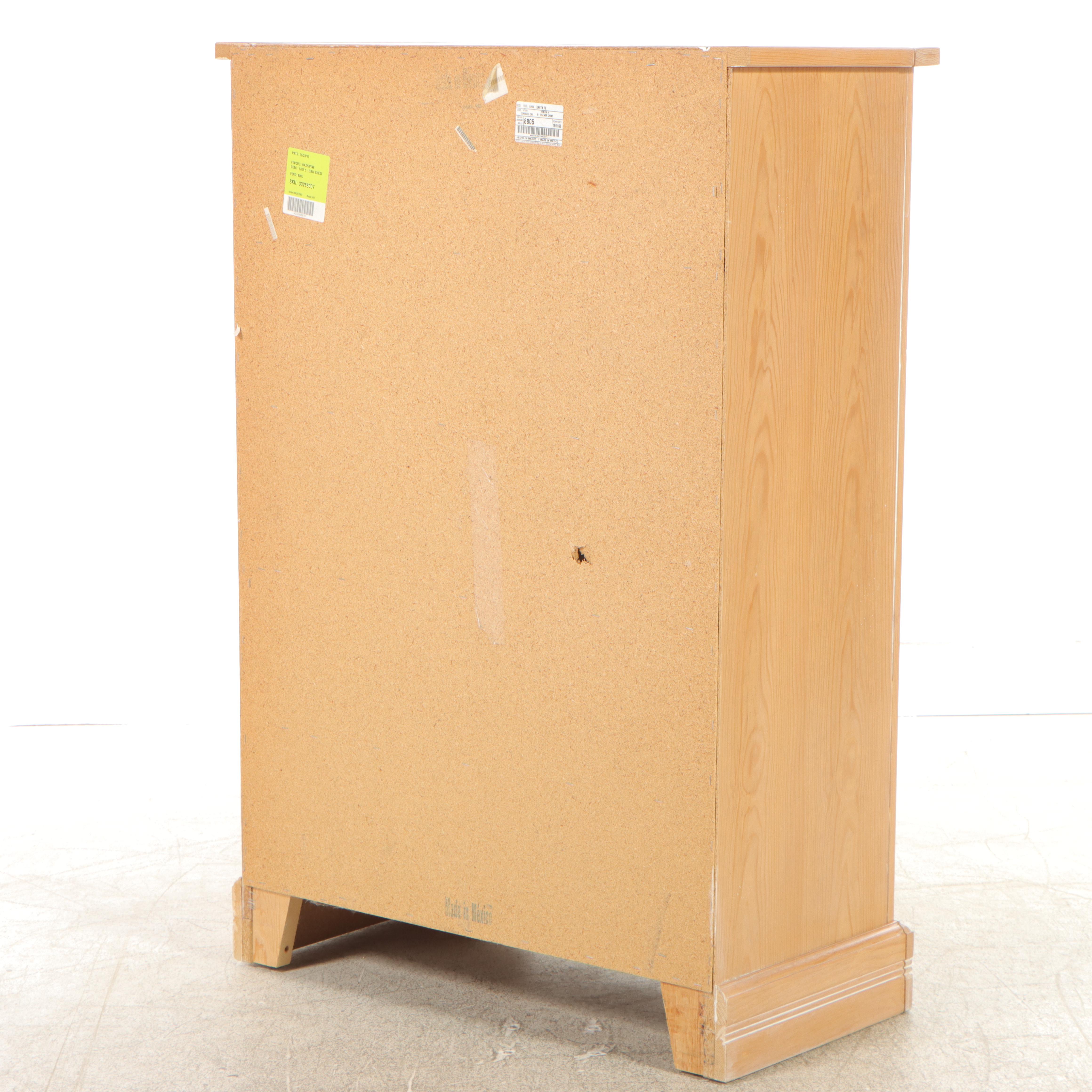 "Santa Fe" Cerused Pine Five-Drawer Chest, Late 20th Century