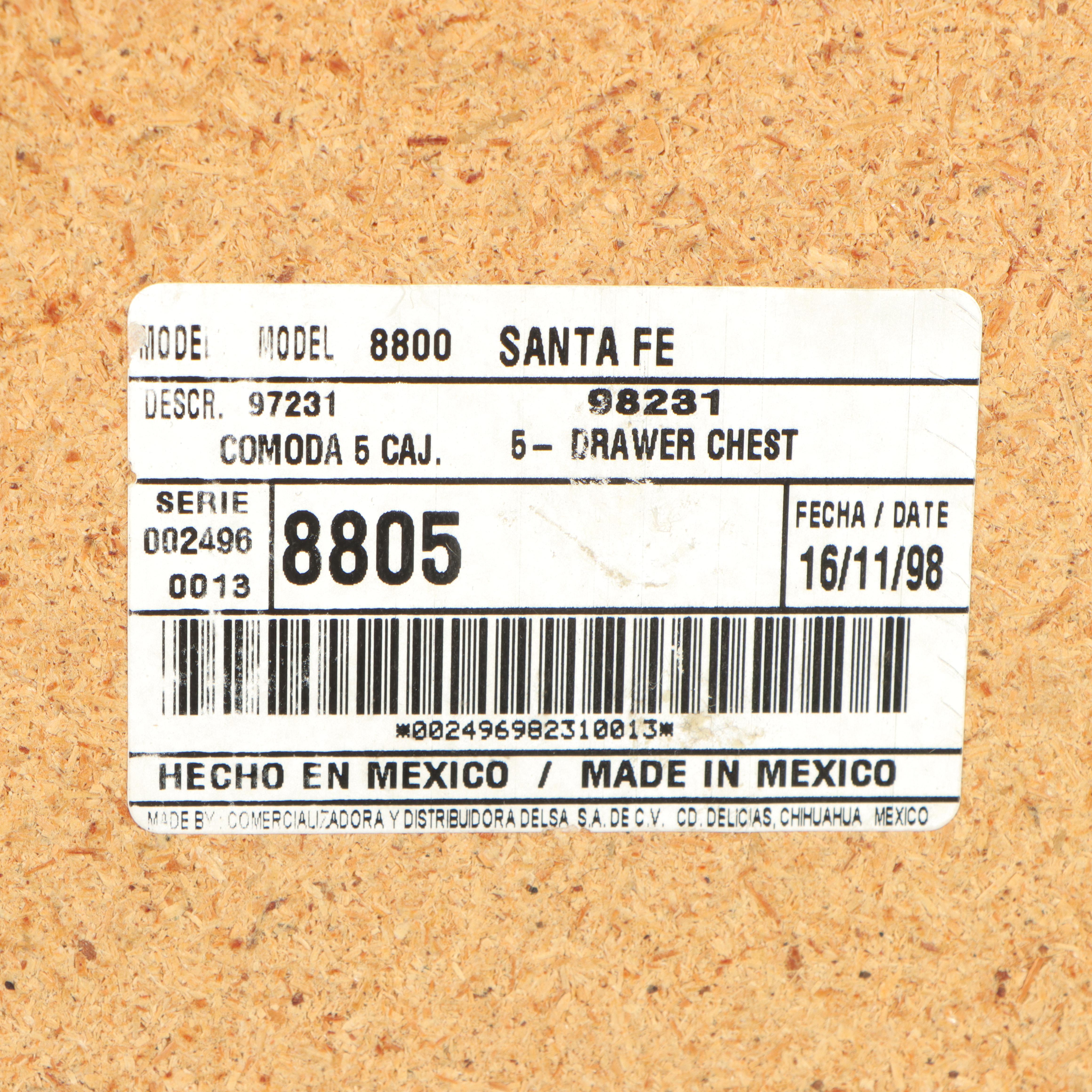 "Santa Fe" Cerused Pine Five-Drawer Chest, Late 20th Century