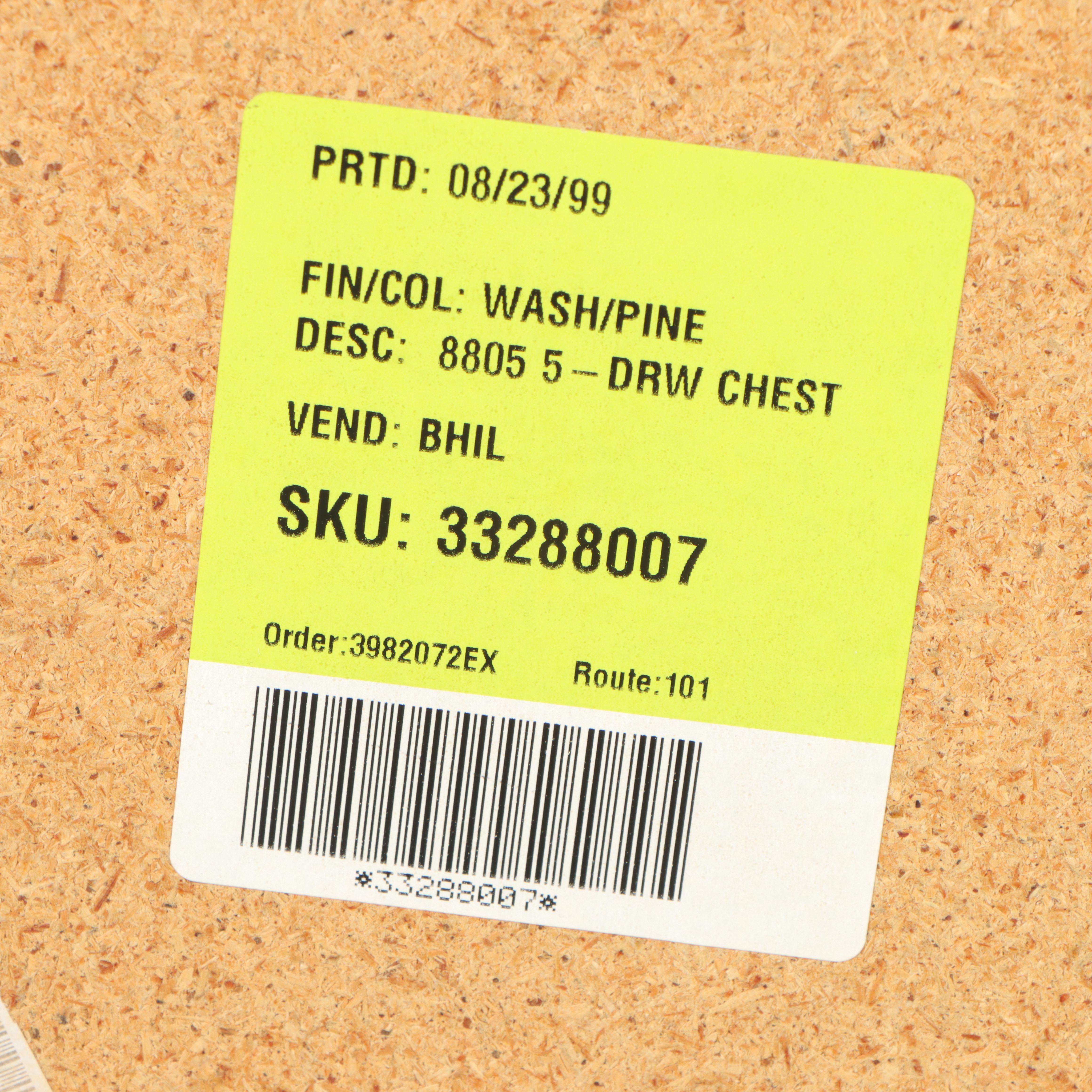 "Santa Fe" Cerused Pine Five-Drawer Chest, Late 20th Century