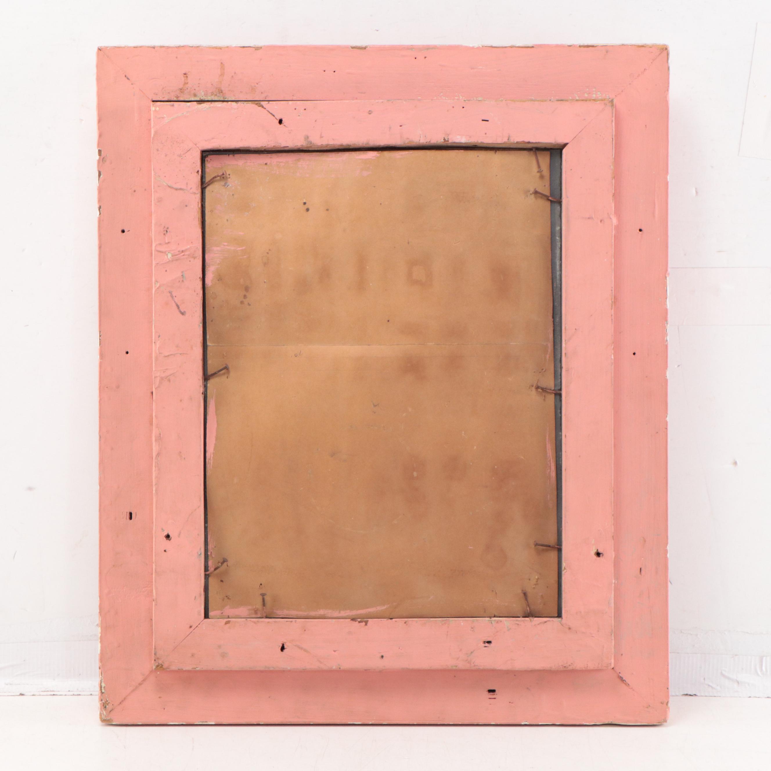 Painted Wooden American Empire Wall Mirror, Mid-19th Century