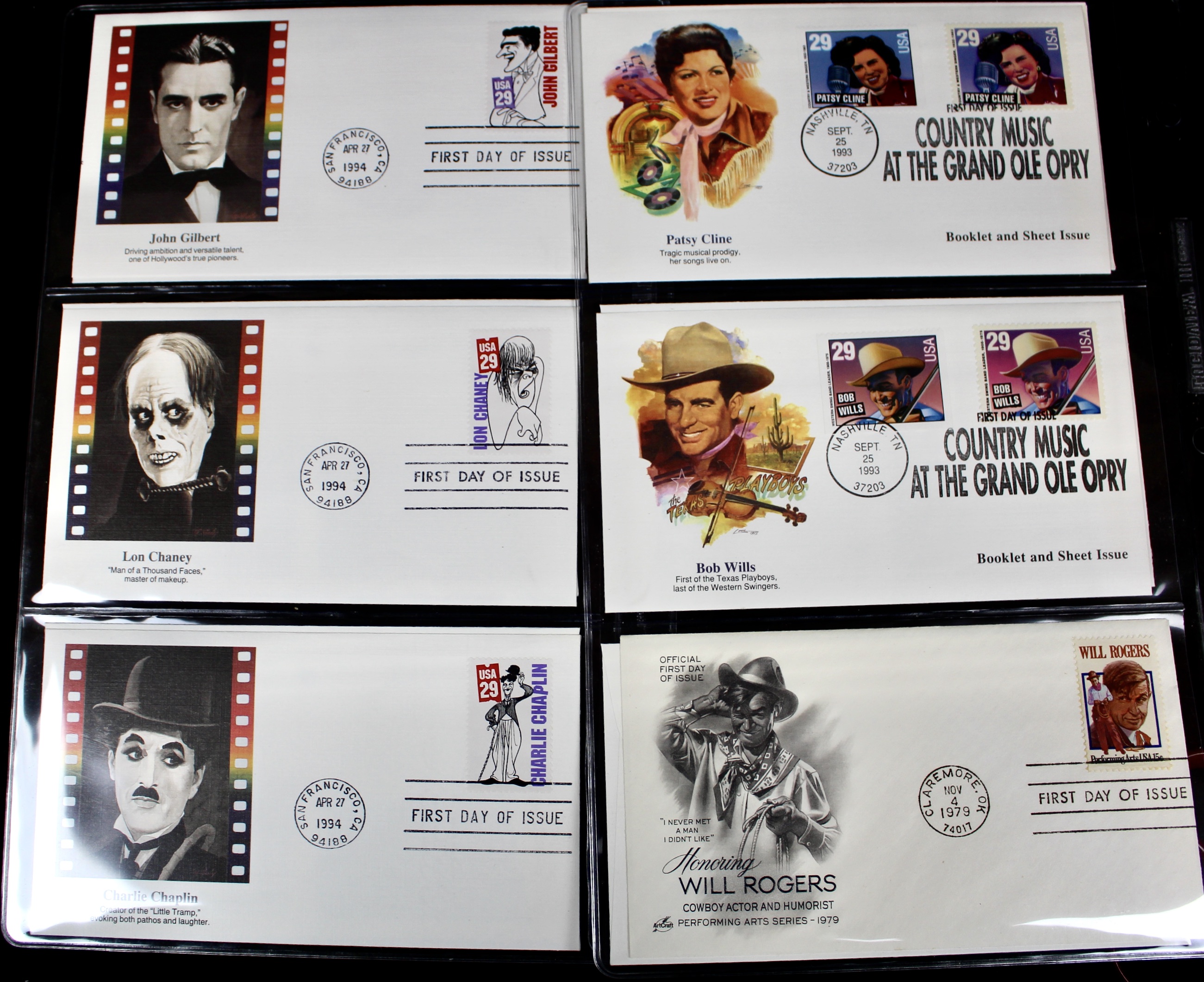 Hollywood and Music Postage Stamp Collection
