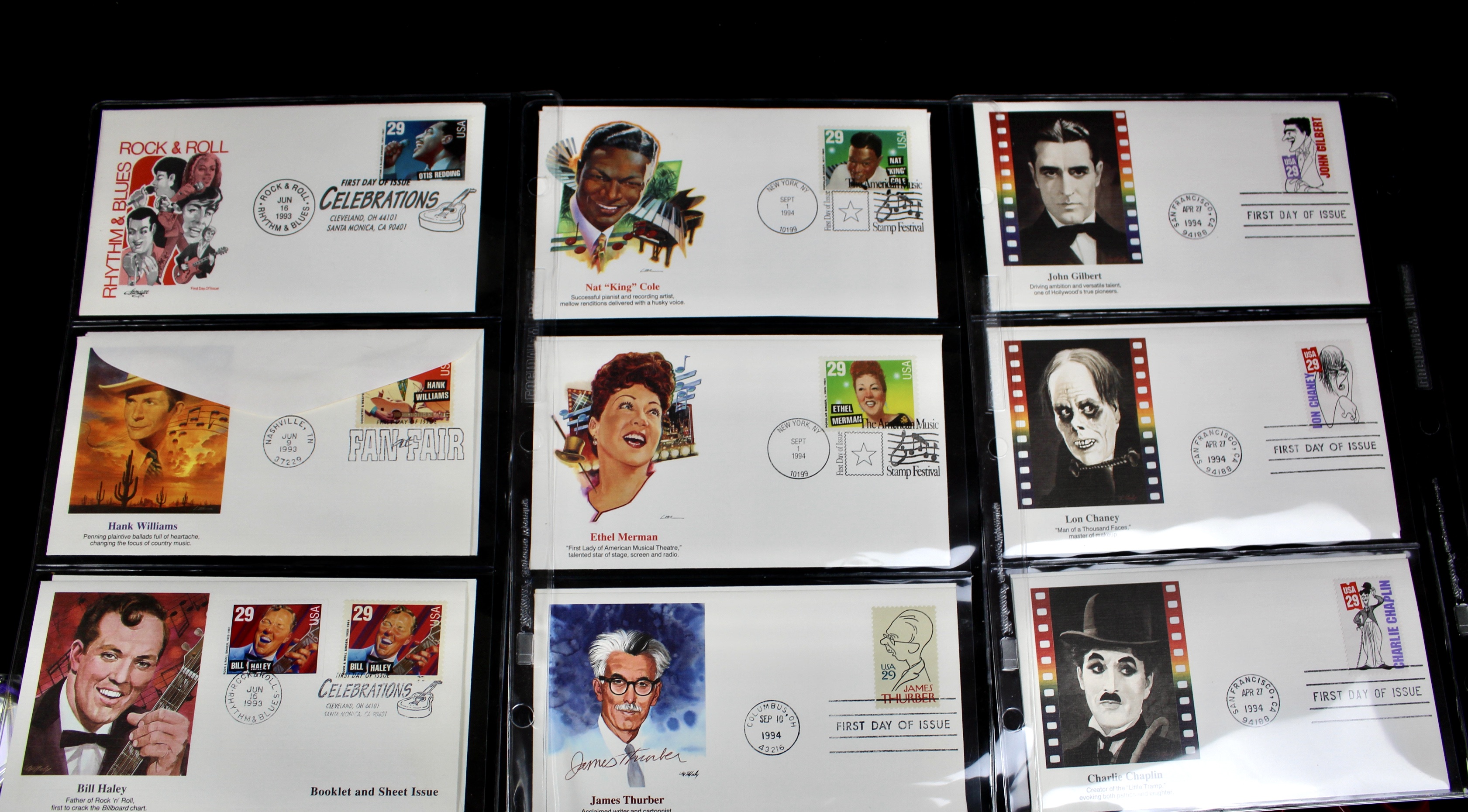Hollywood and Music Postage Stamp Collection