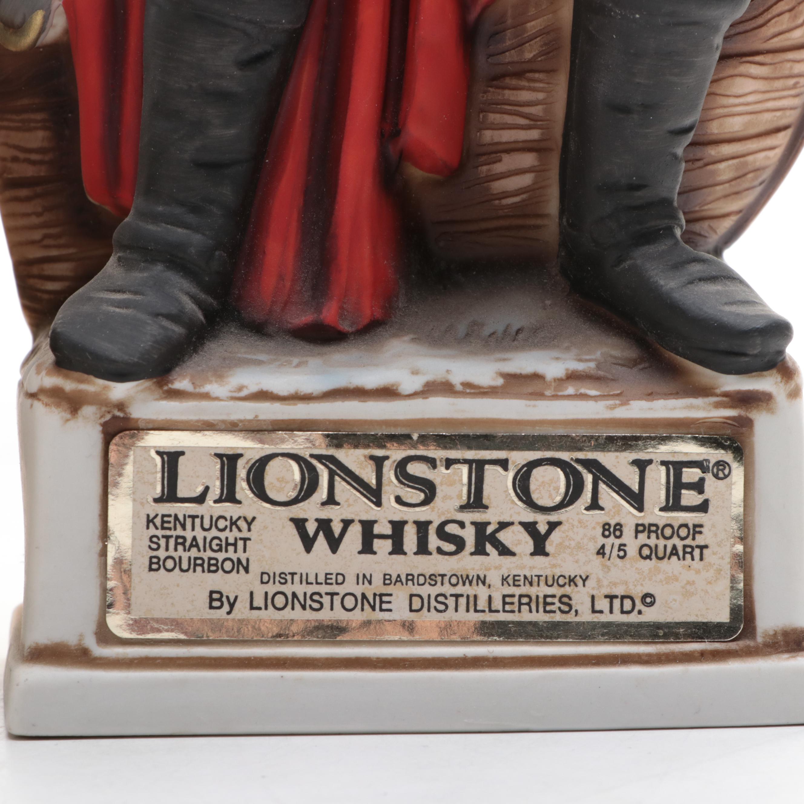 Lionstone Whiskey Bicentennial Series Figural Bisque Porcelain Decanters, 1975