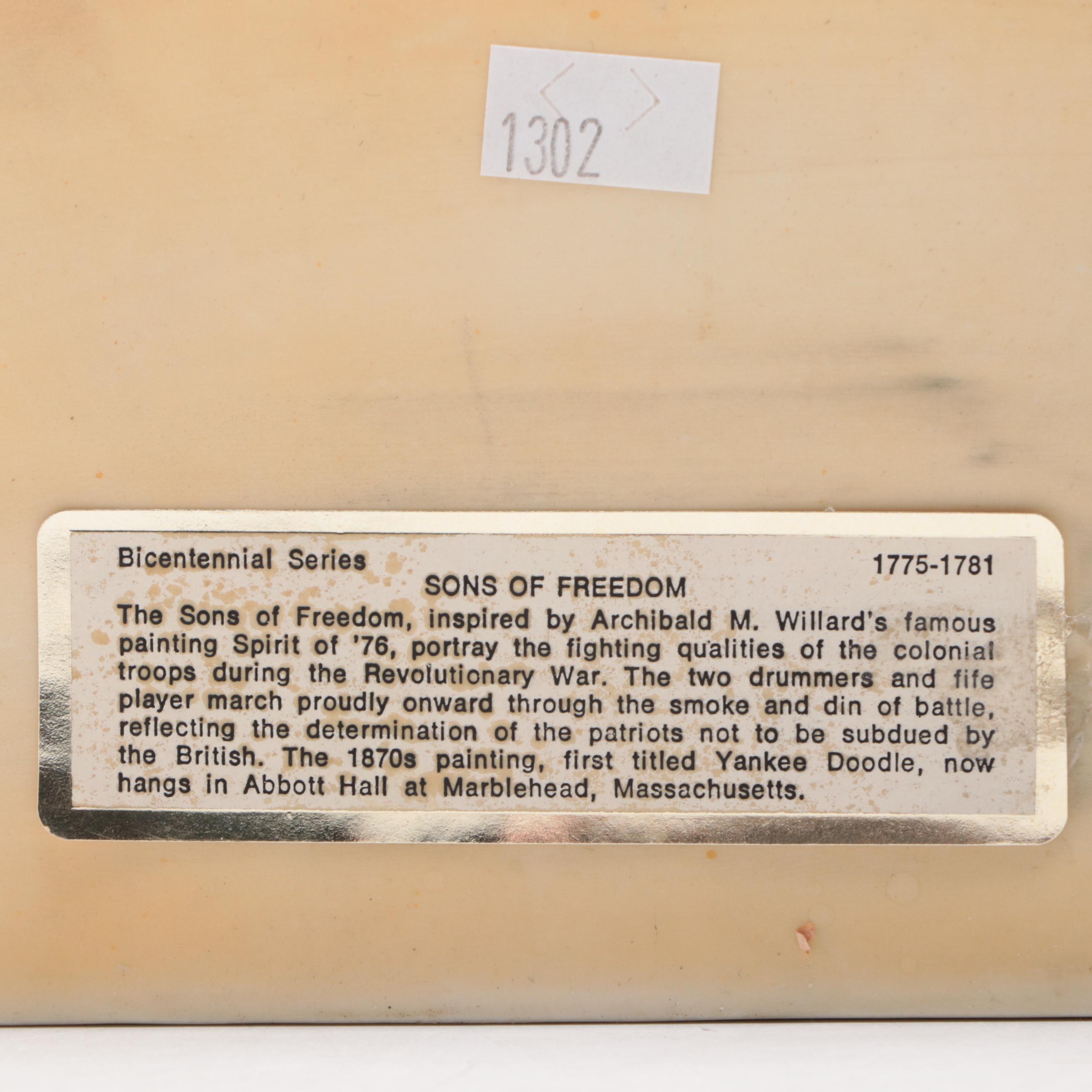 Lionstone Whiskey Bicentennial Series Figural Bisque Porcelain Decanters, 1975